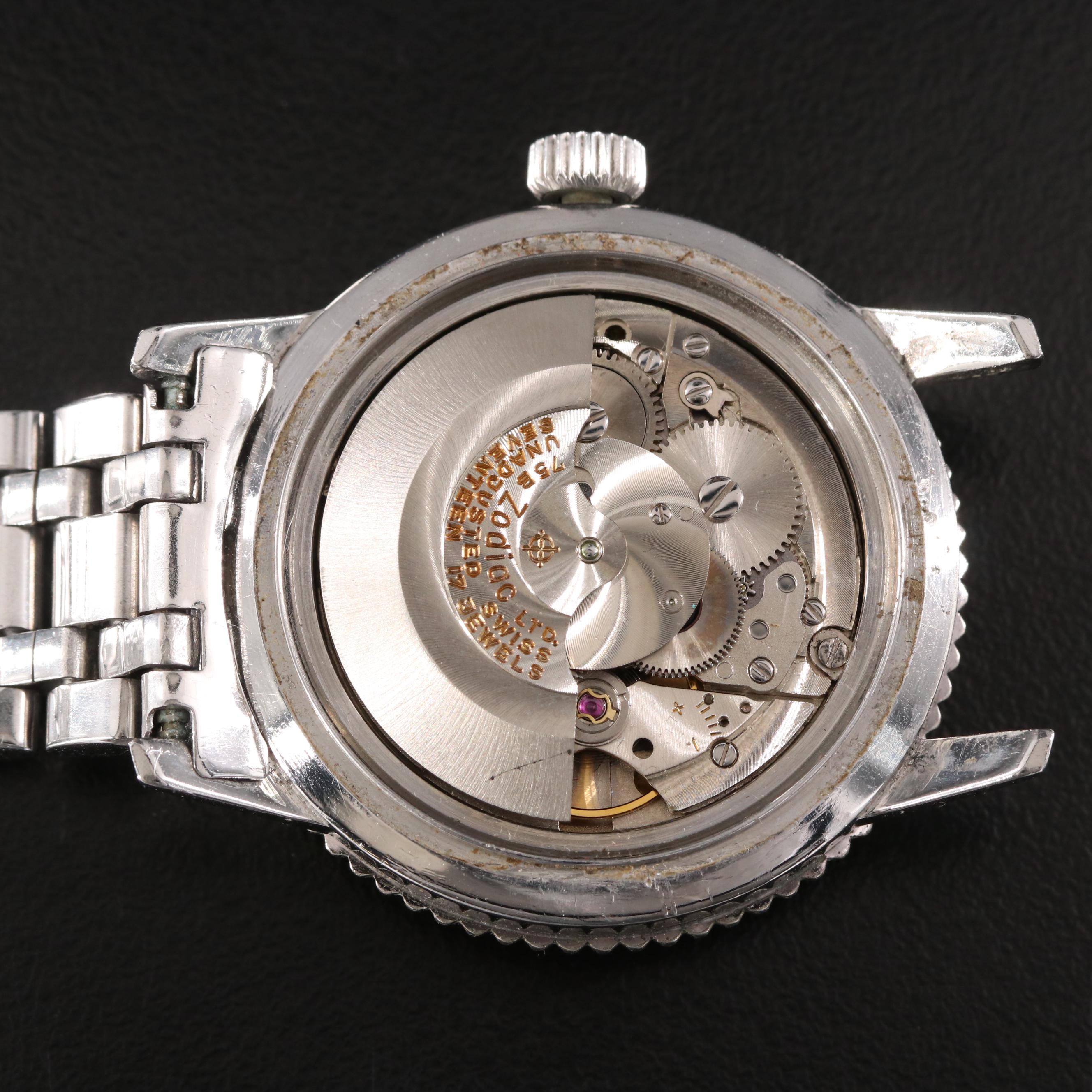 Vintage Zodiac Aerospace GMT Steel Automatic Watch