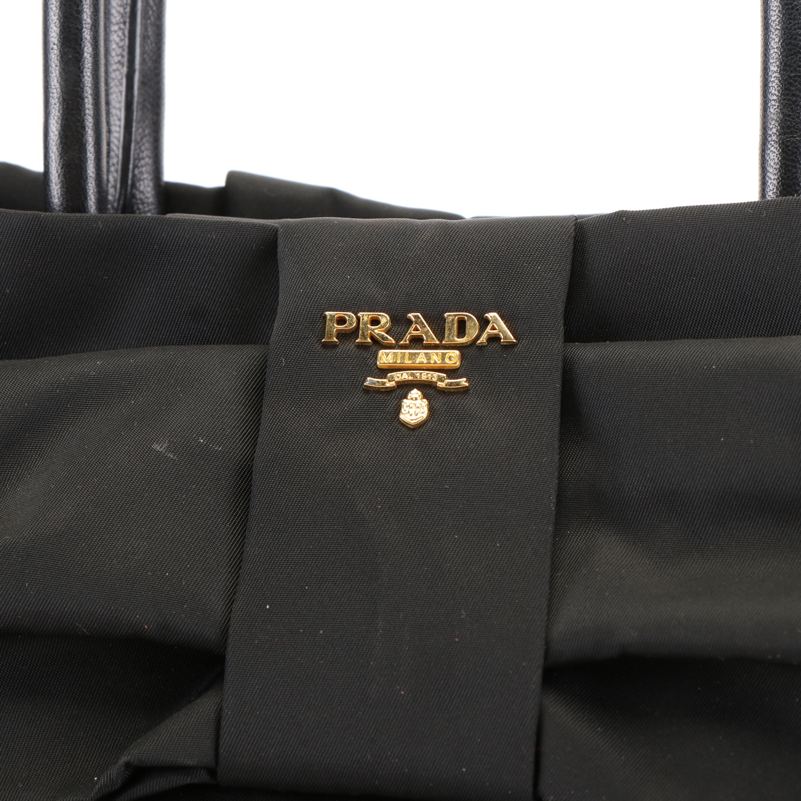 Prada Fiocco Bow Tote Bag in Tessuto Nylon