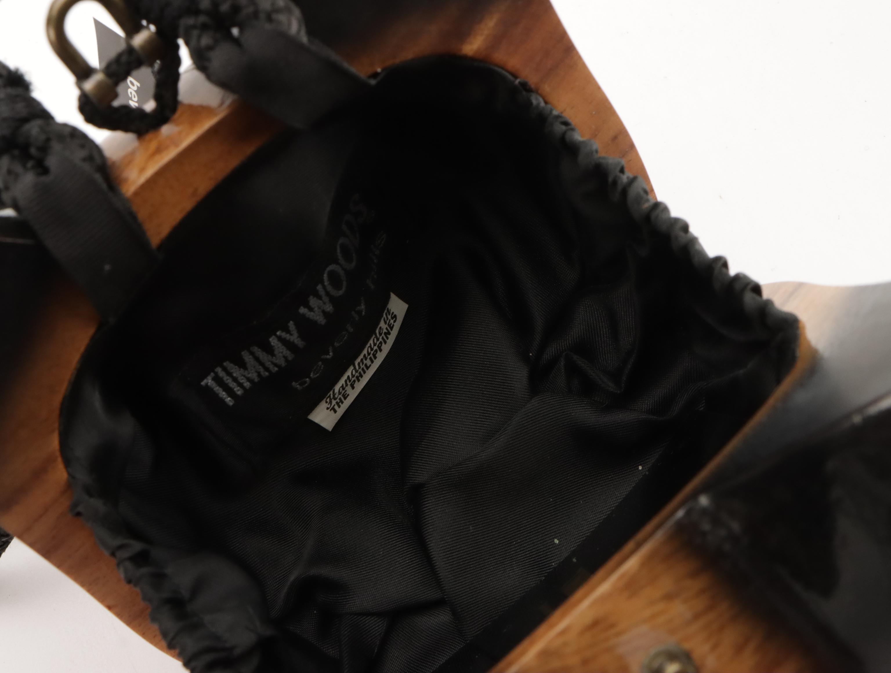 Timmy Woods Siamese Cat Purse in Sculpted Acacia Wood with Tag