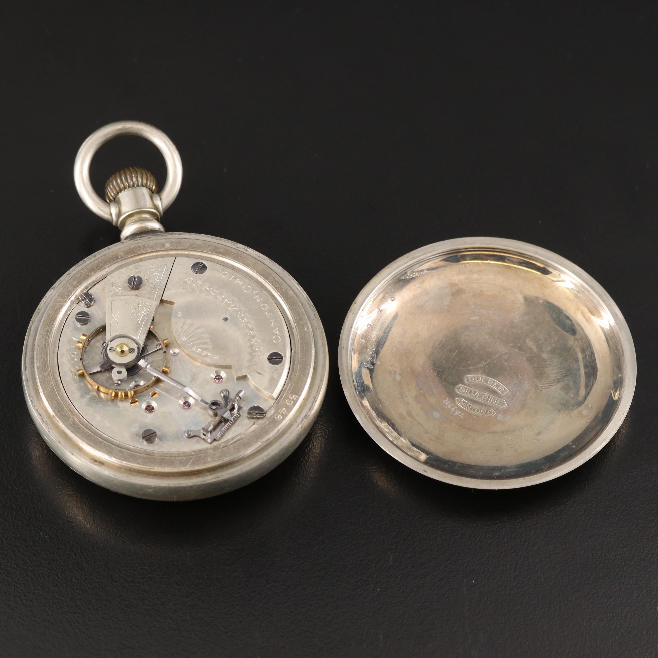 1901 Hampden Watch Co. Silverine Pocket Watch