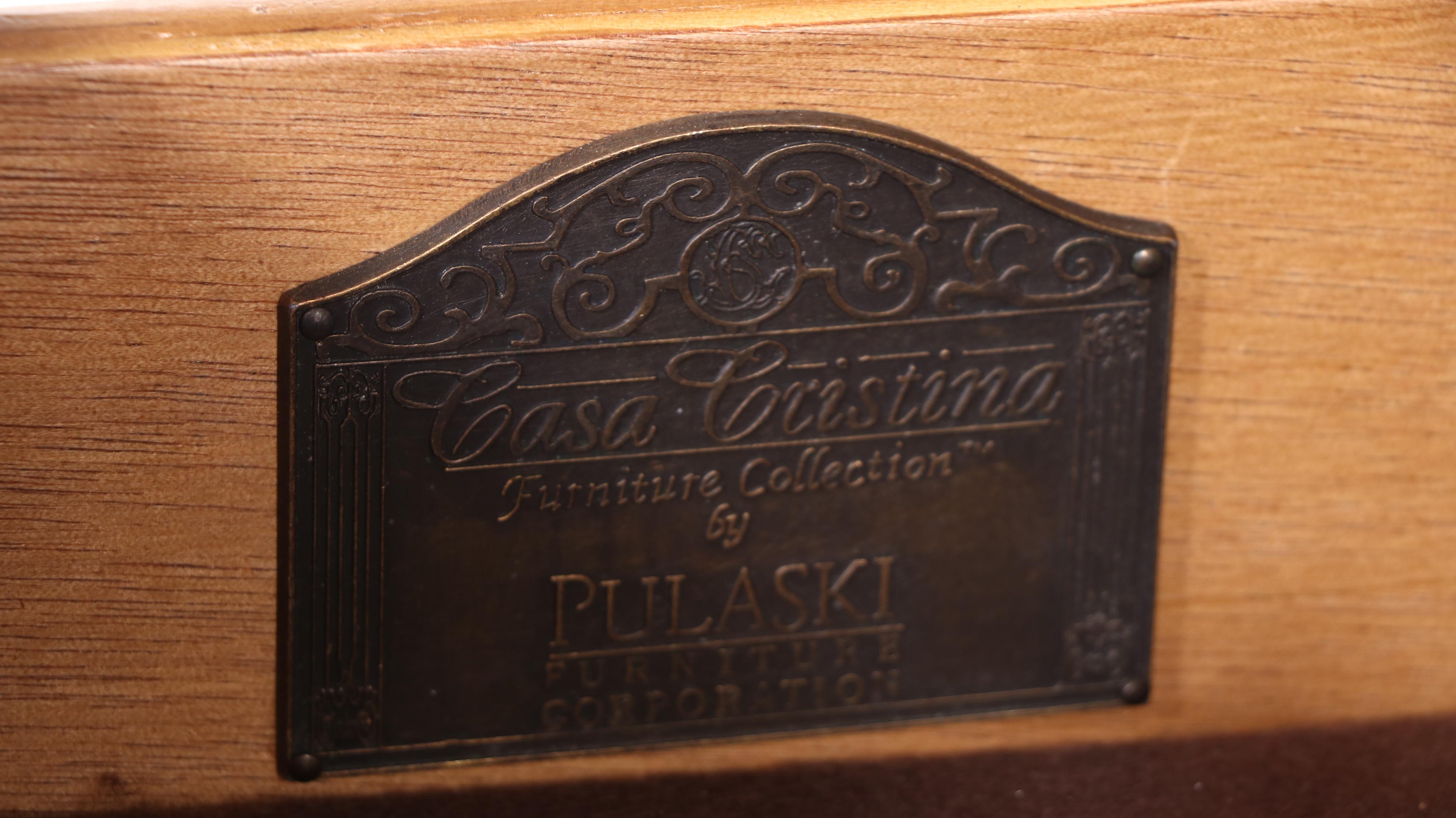 Pulaski "Casa Cristina" Gilt Metal-Mounted & Mahogany-Stained Serpentine Buffet