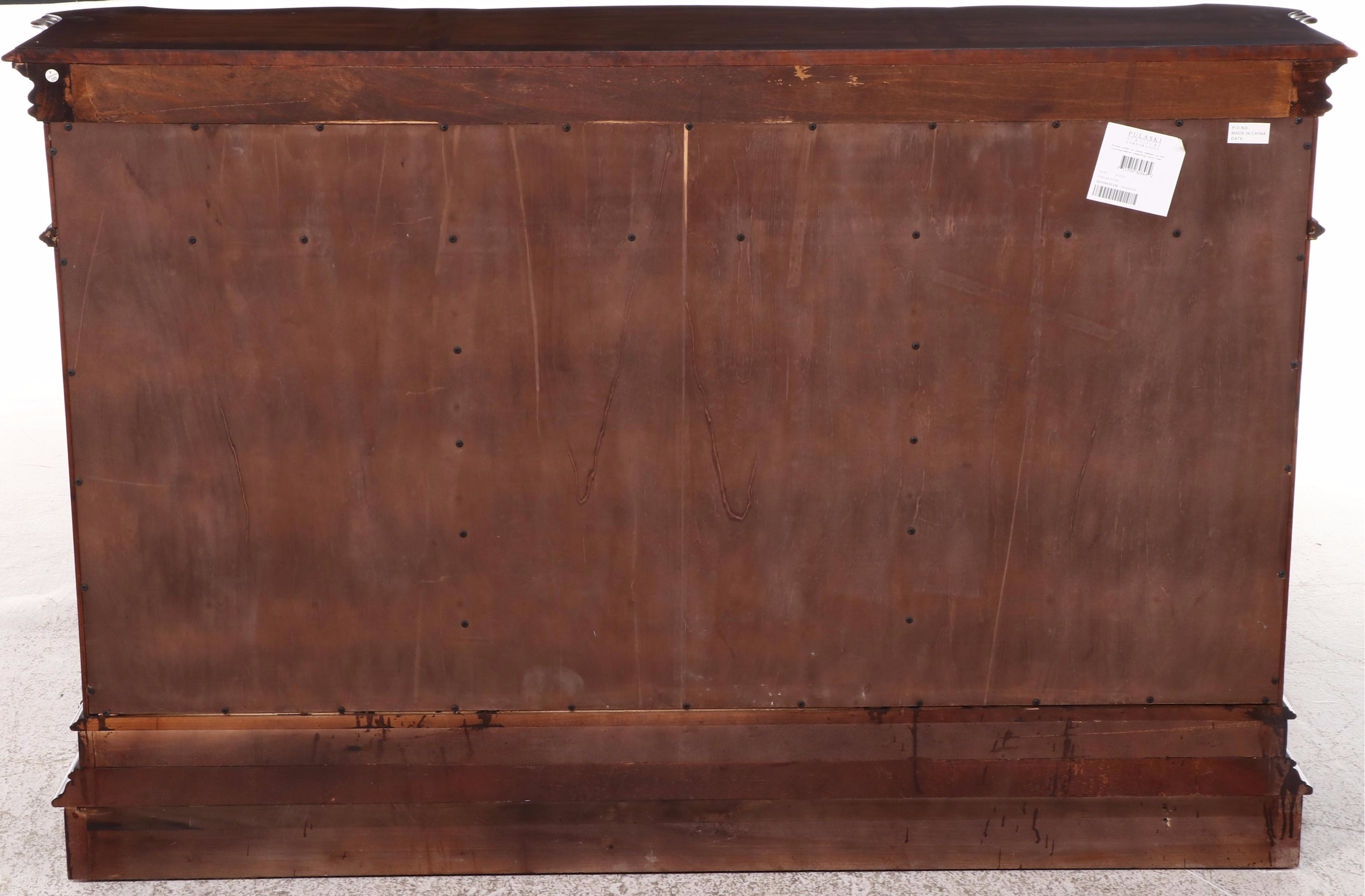 Pulaski "Casa Cristina" Gilt Metal-Mounted & Mahogany-Stained Serpentine Buffet