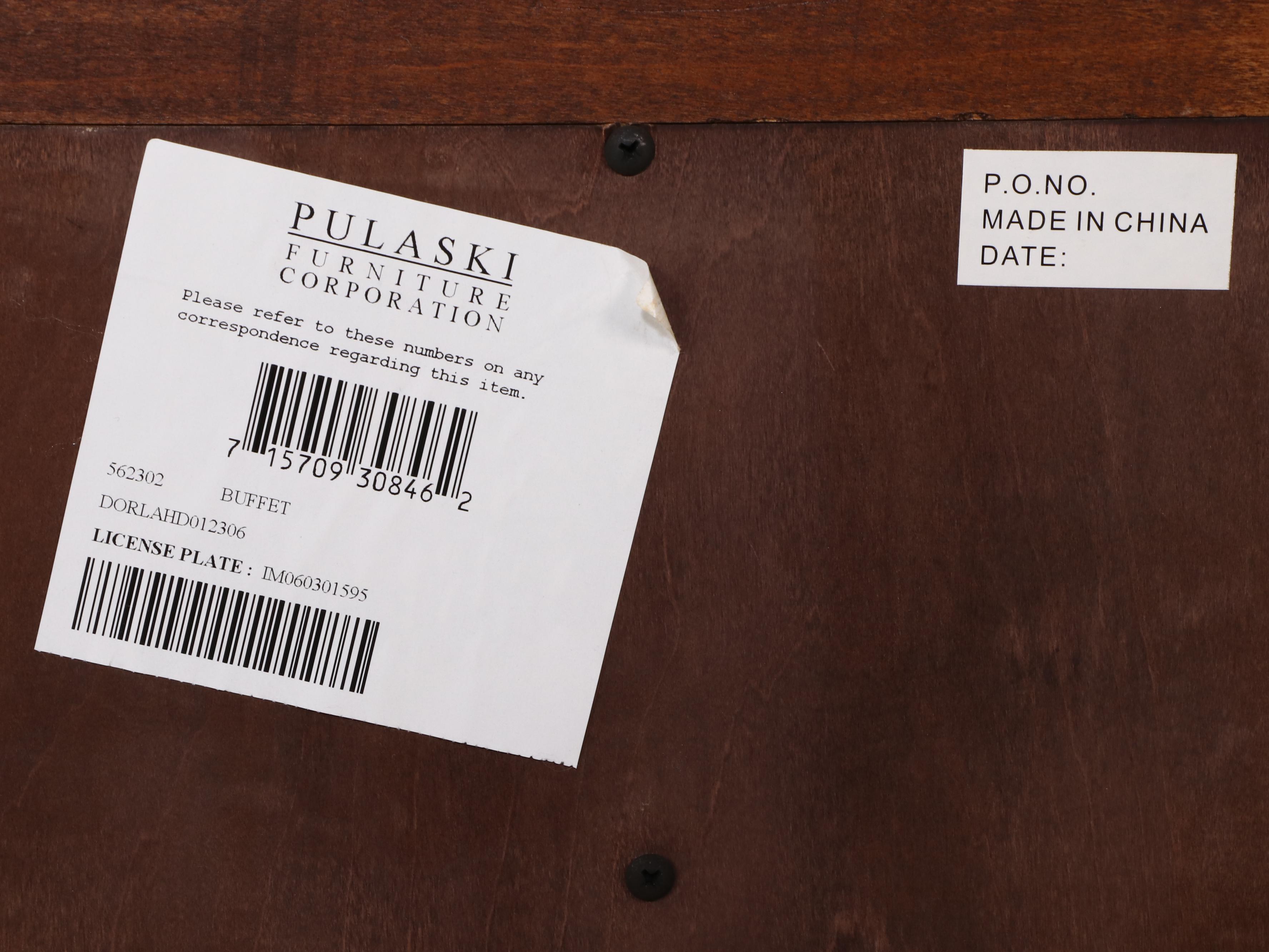 Pulaski "Casa Cristina" Gilt Metal-Mounted & Mahogany-Stained Serpentine Buffet