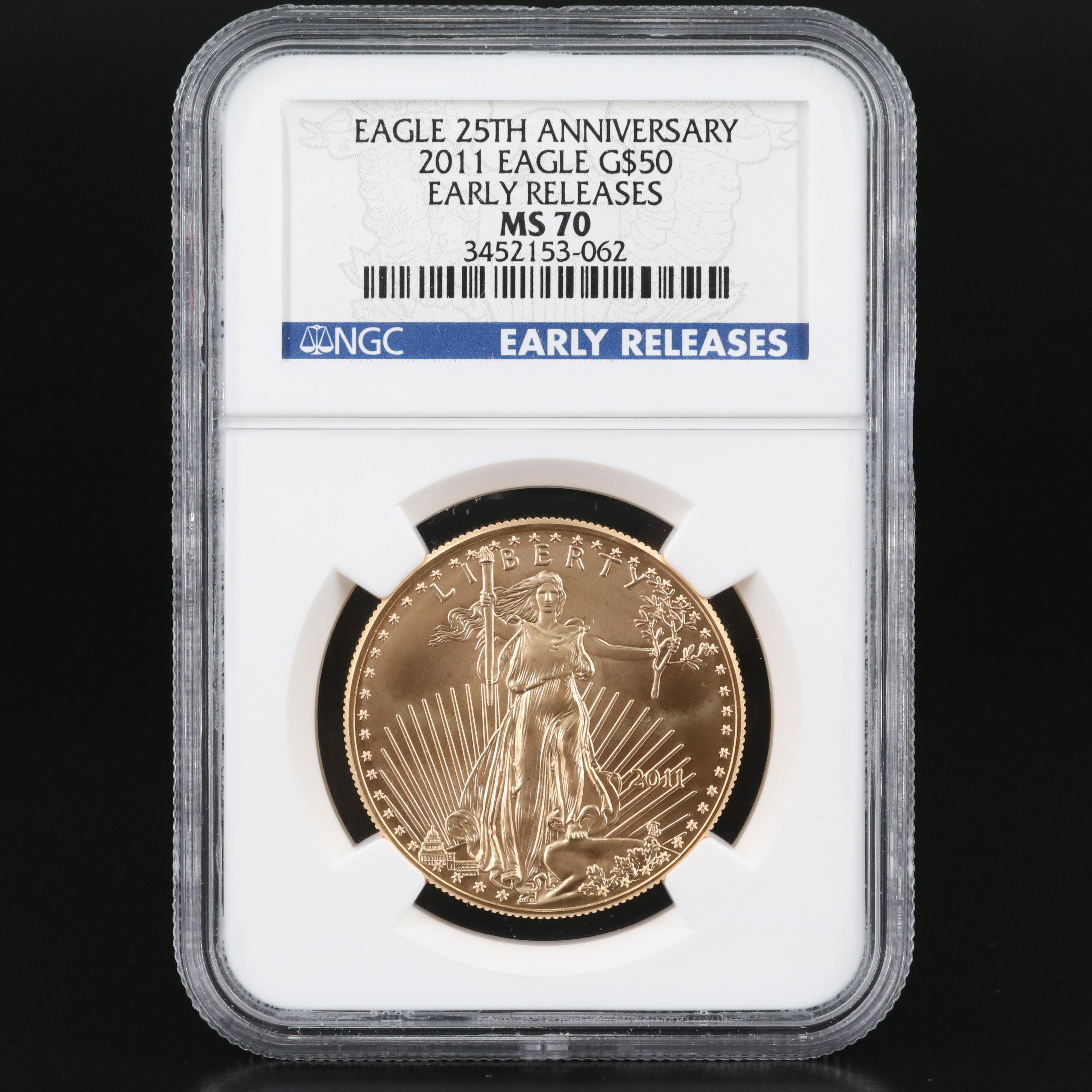 NGC Graded MS70 2011 $50 One Ounce Gold Eagle Bullion Coin