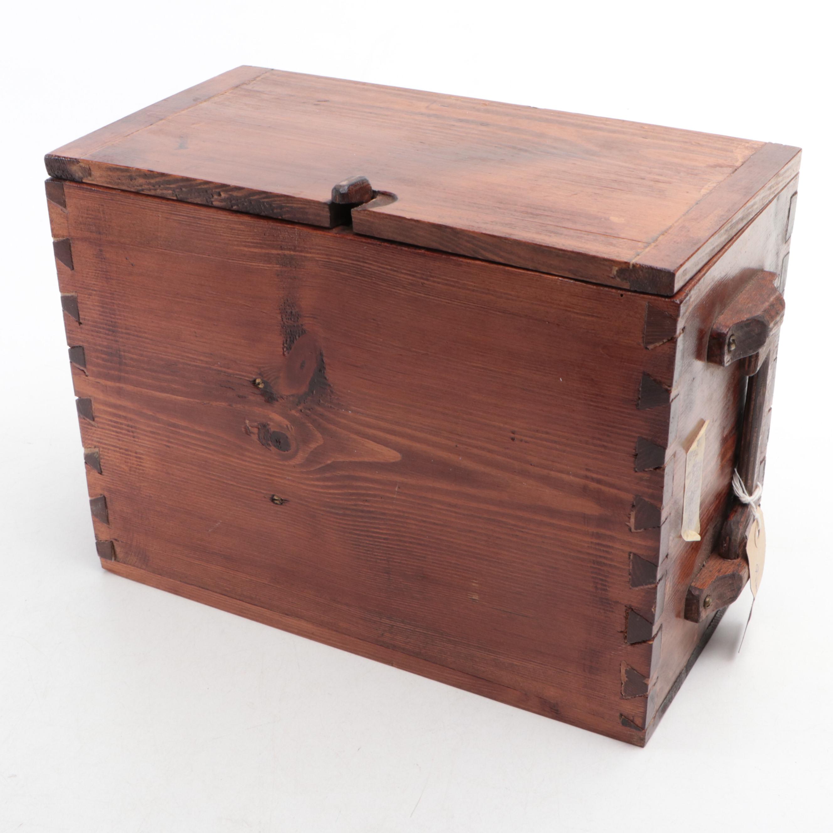 Carl Zeiss Jena Monocular Microscope with Wooden Storage Case