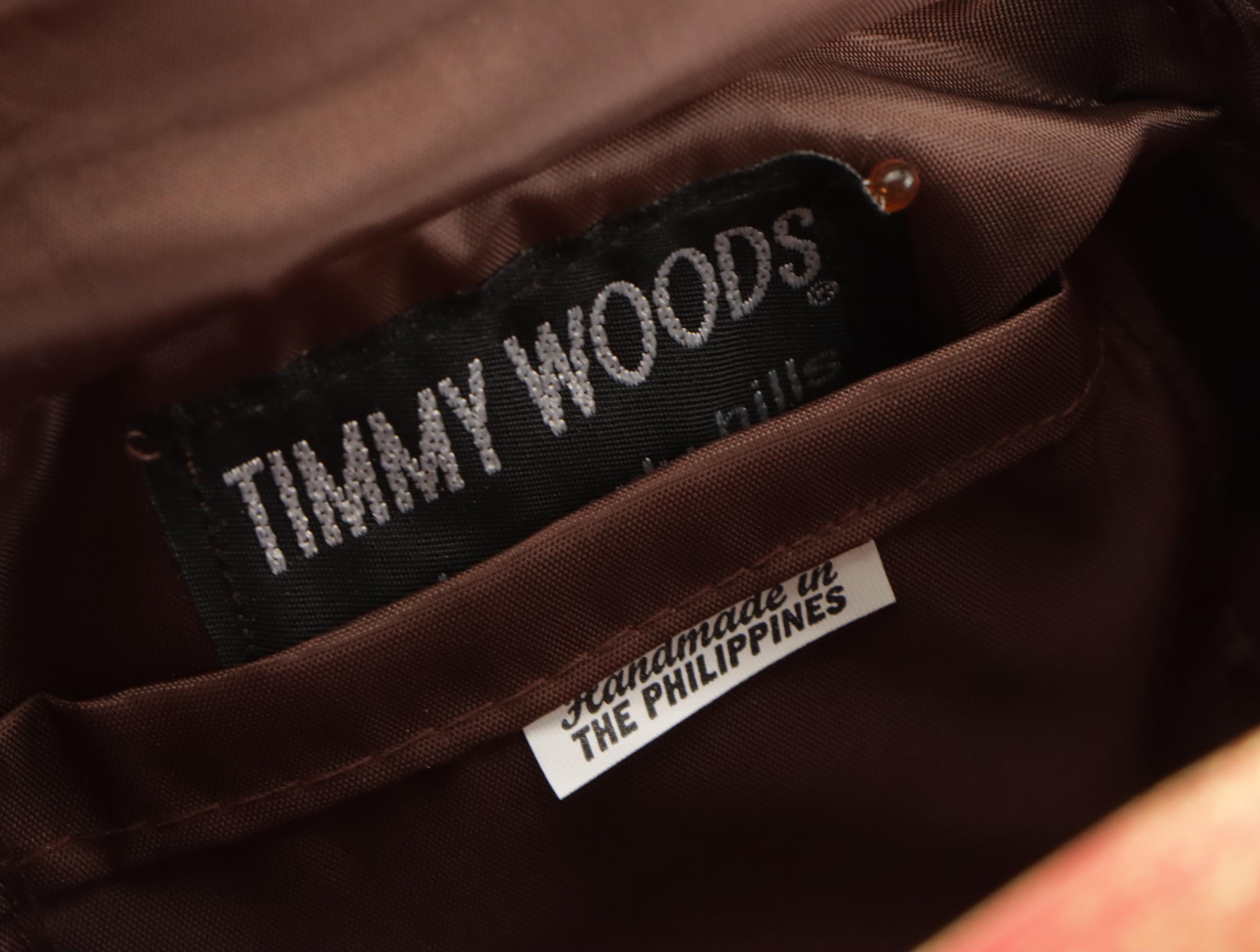 Timmy Woods Holly Berry Santa Purse in Sculpted Acacia Wood with Tag