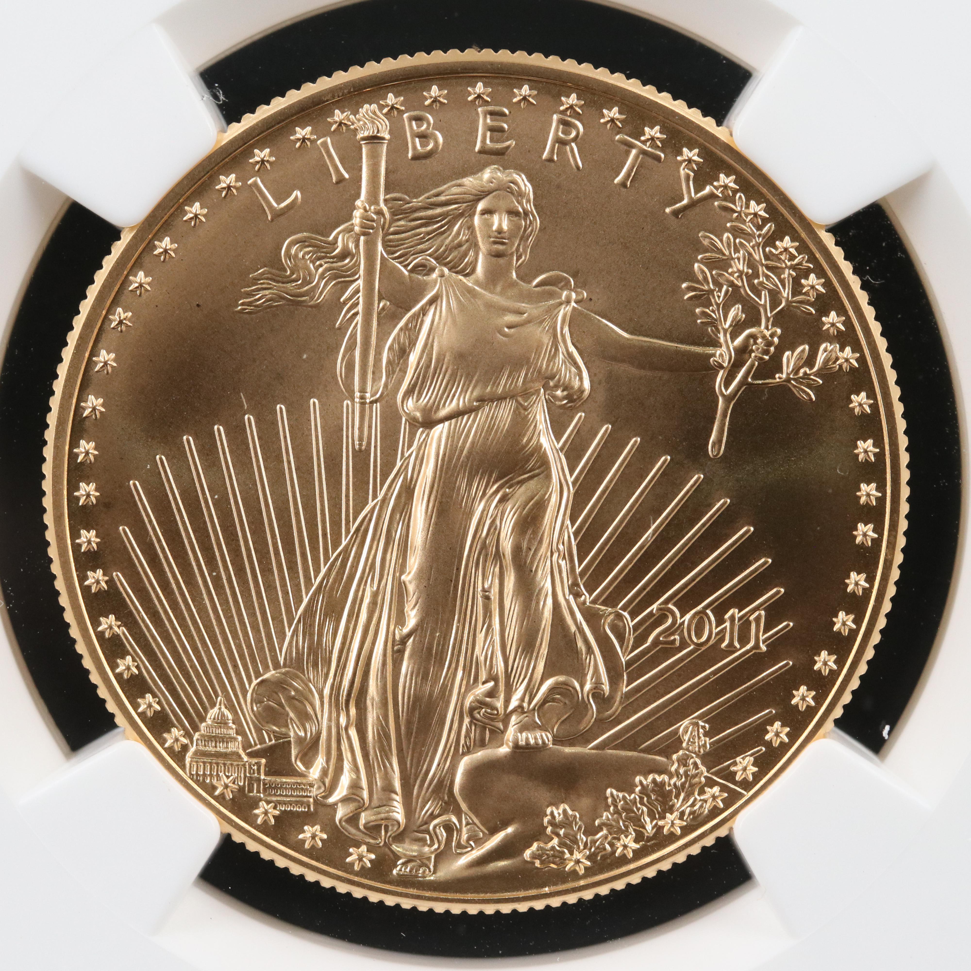 NGC Graded MS70 2011 $50 One Ounce Gold Eagle Bullion Coin