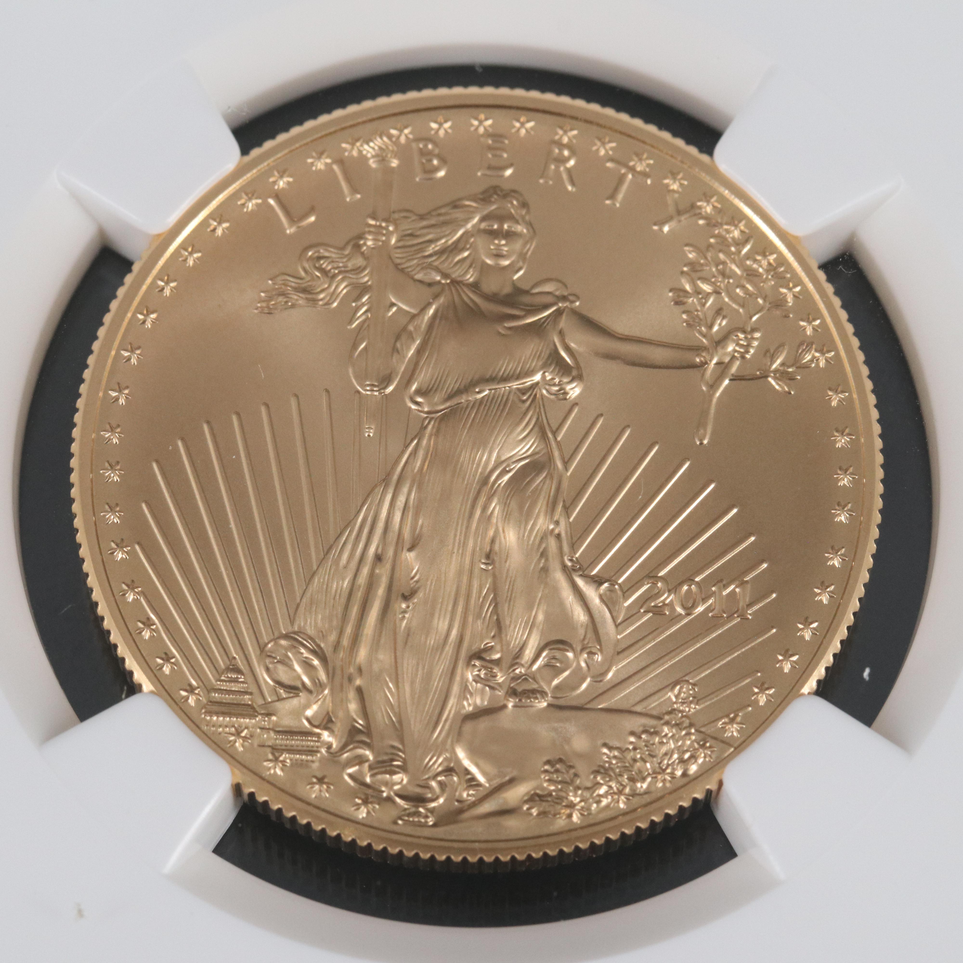 NGC Graded MS70 2011 $50 One Ounce Gold Eagle Bullion Coin