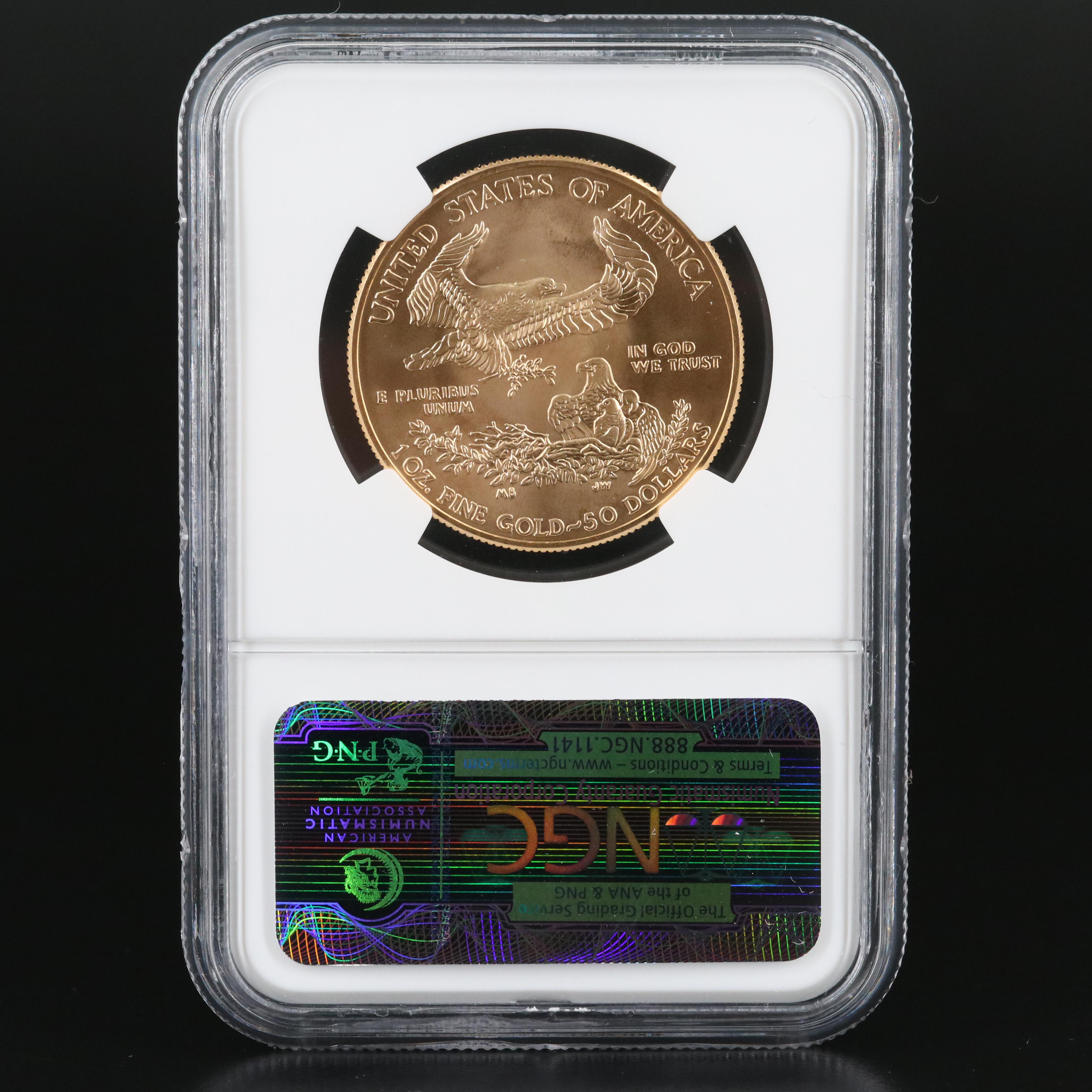 NGC Graded MS70 2011 $50 One Ounce Gold Eagle Bullion Coin