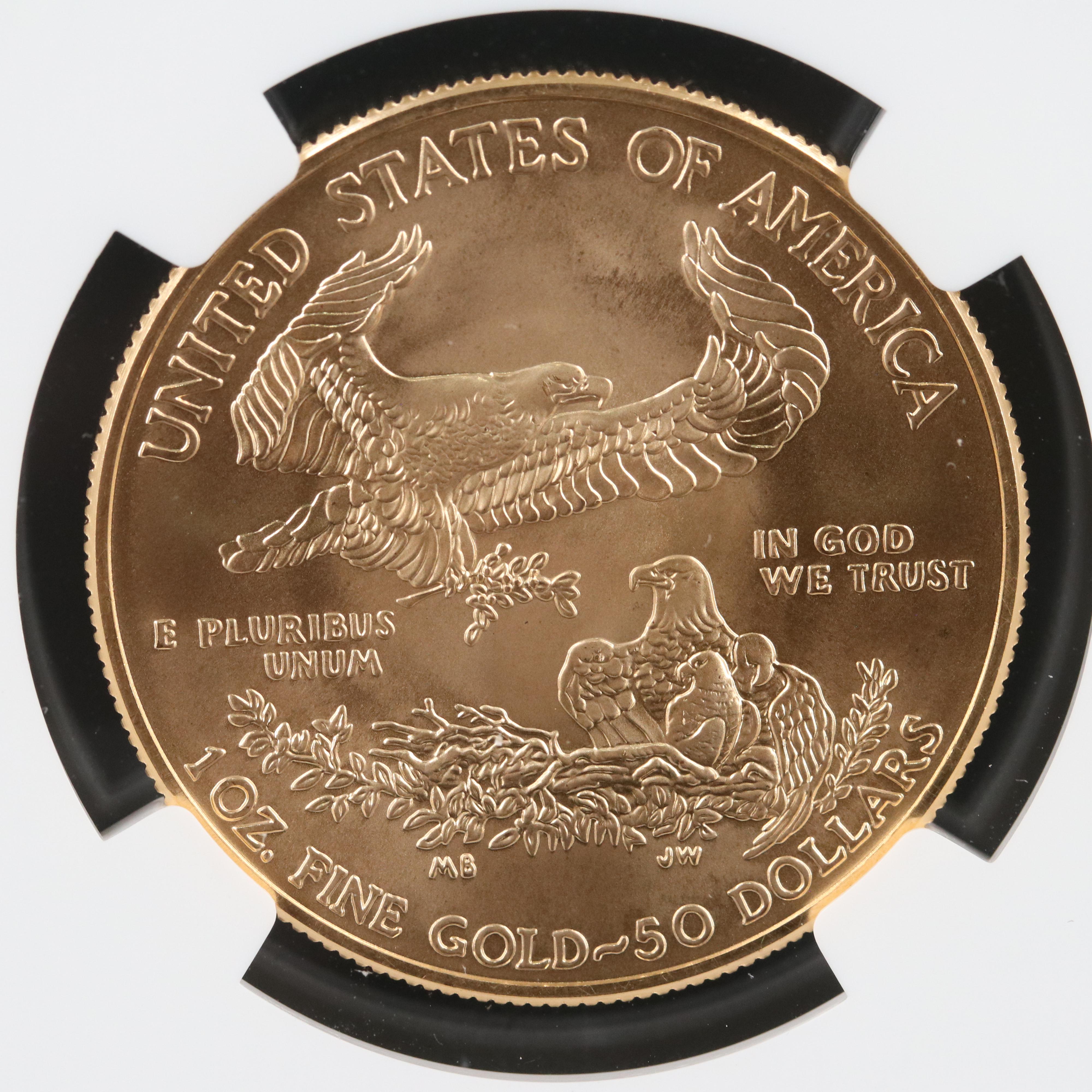 NGC Graded MS70 2011 $50 One Ounce Gold Eagle Bullion Coin