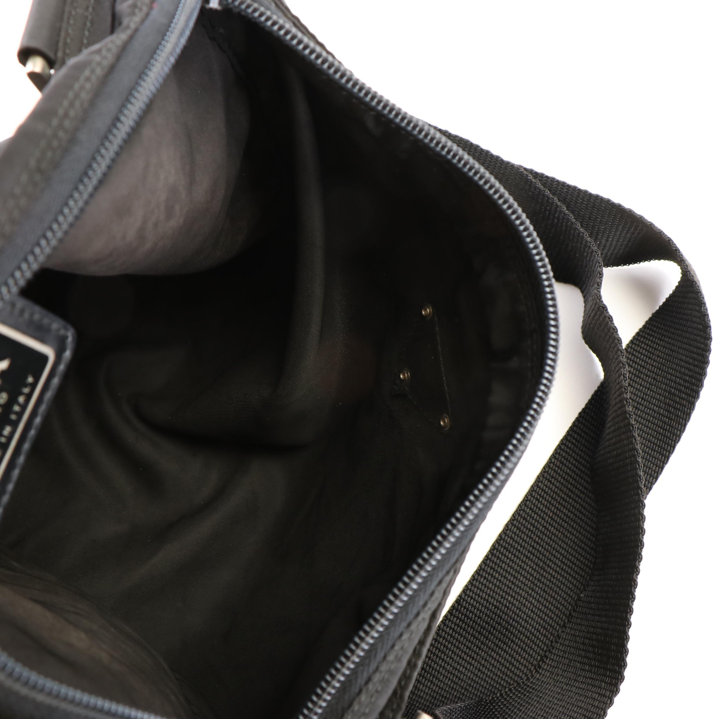 Prada Tessuto Black Nylon Flat Messenger Bag