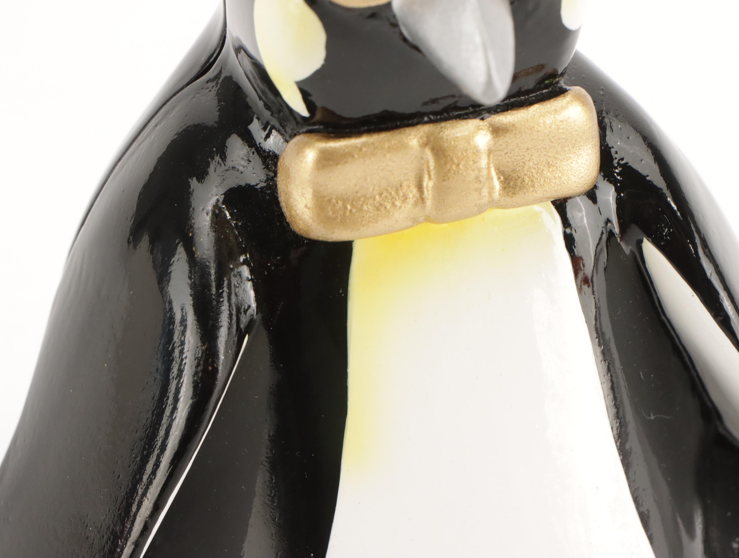 Timmy Woods Bow Tie Penguin Purse in Sculpted Acacia Wood with Tag