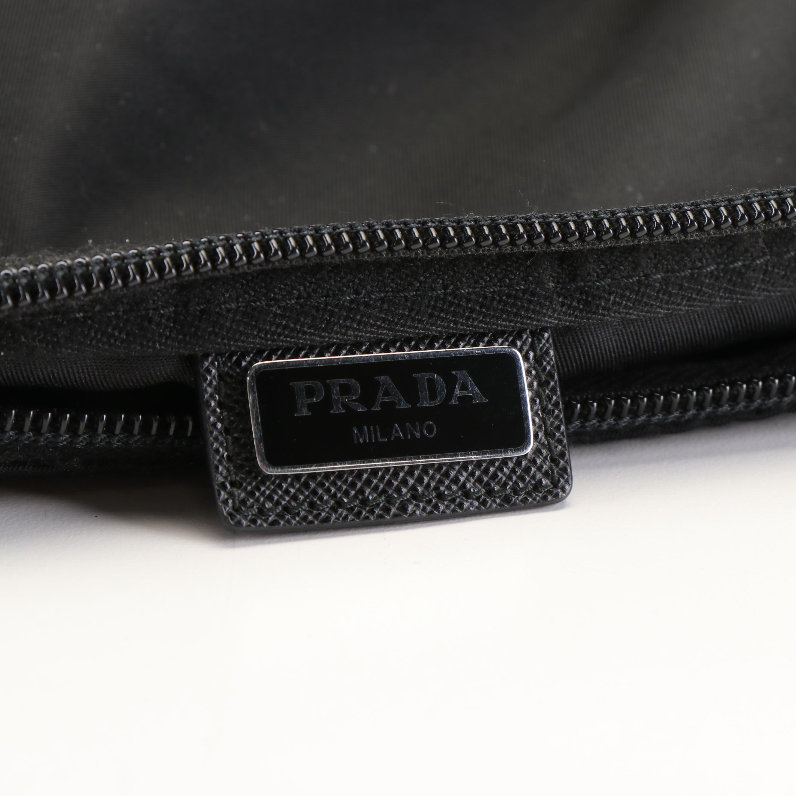 Prada Clutch Bag in Black Tessuto Nylon