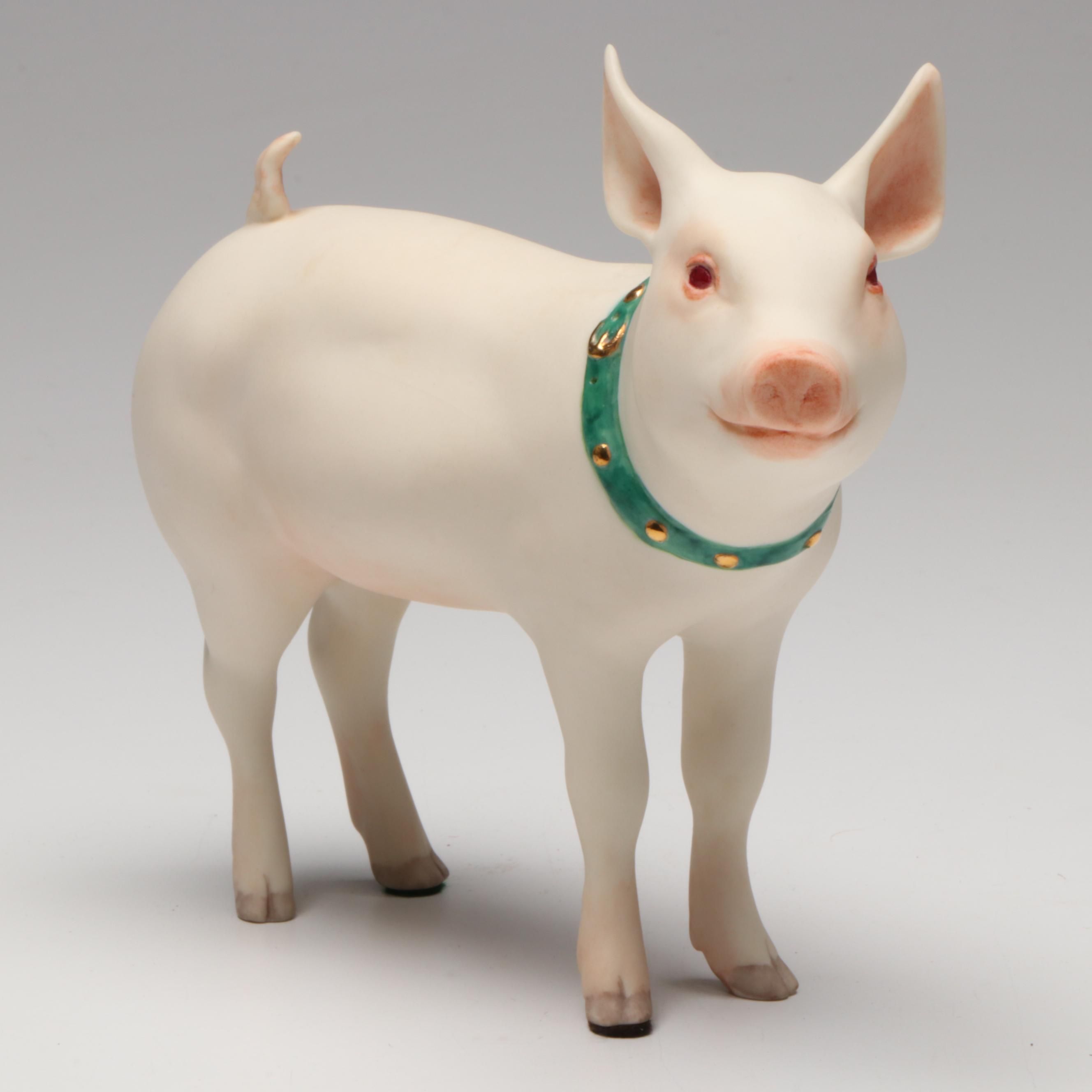 Cybis Artist's Proof Porcelain Pig Figurine