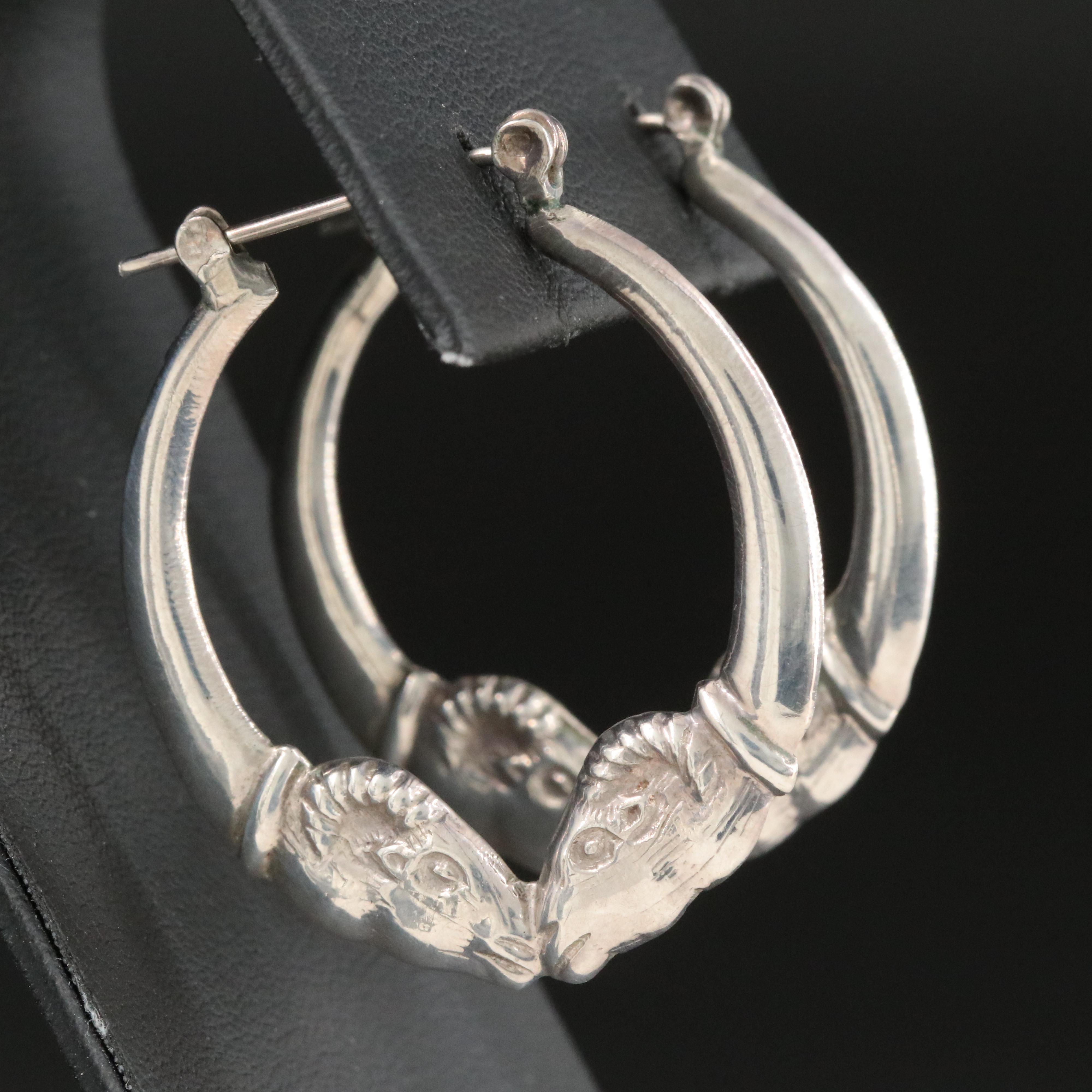 Sterling Rams Head Hoops