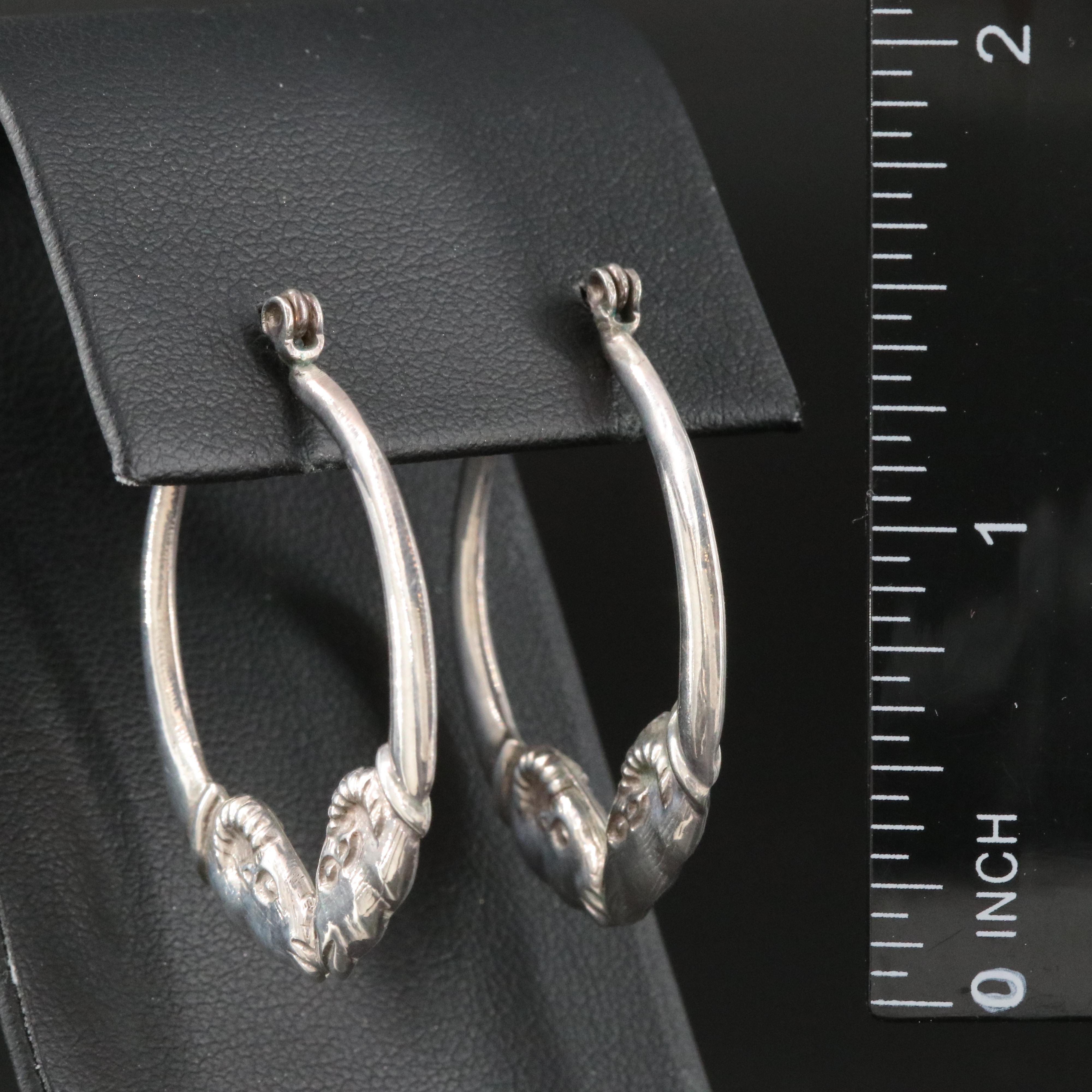 Sterling Rams Head Hoops