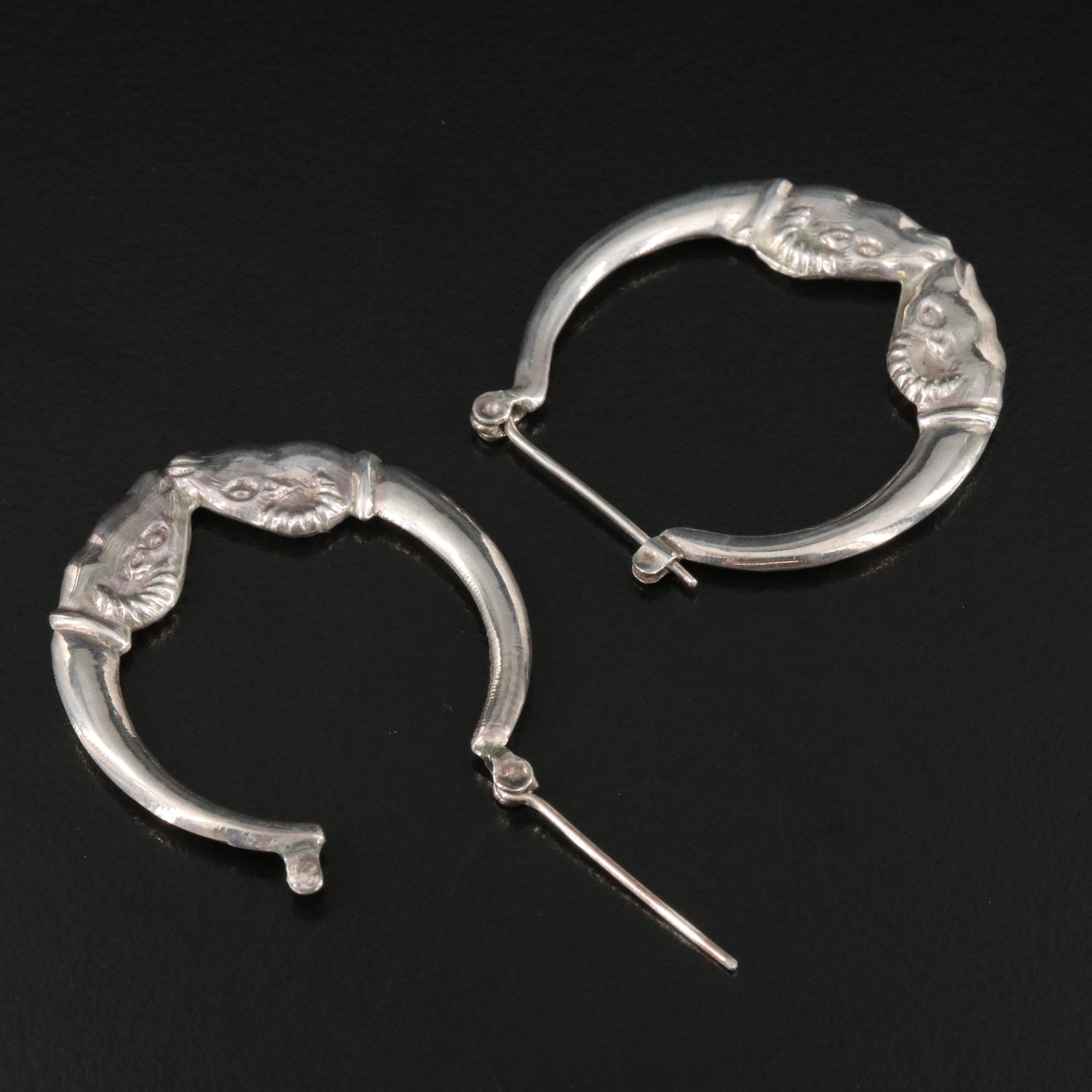 Sterling Rams Head Hoops