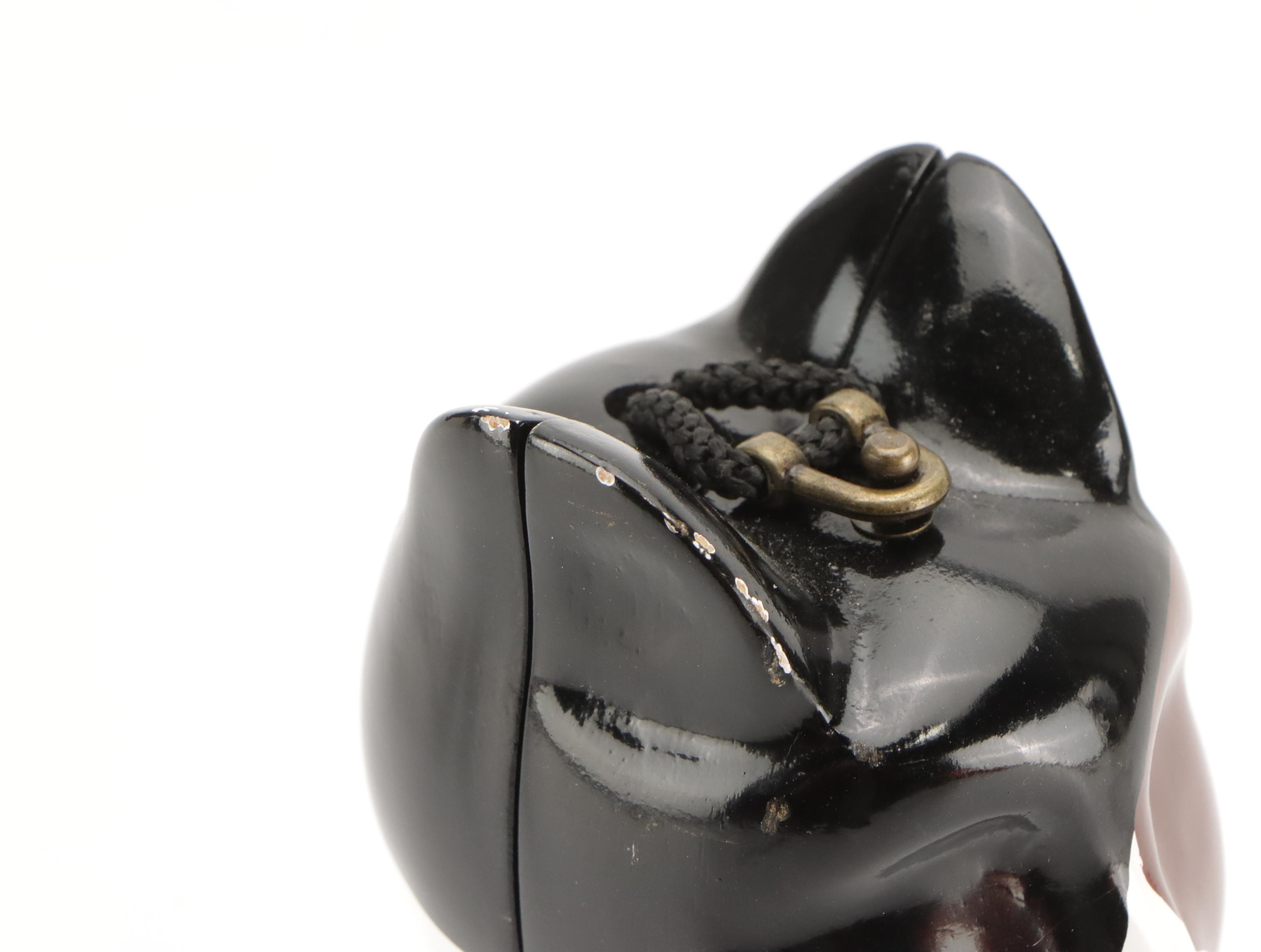 Timmy Woods Calico Cat Purse in Sculpted Acacia Wood