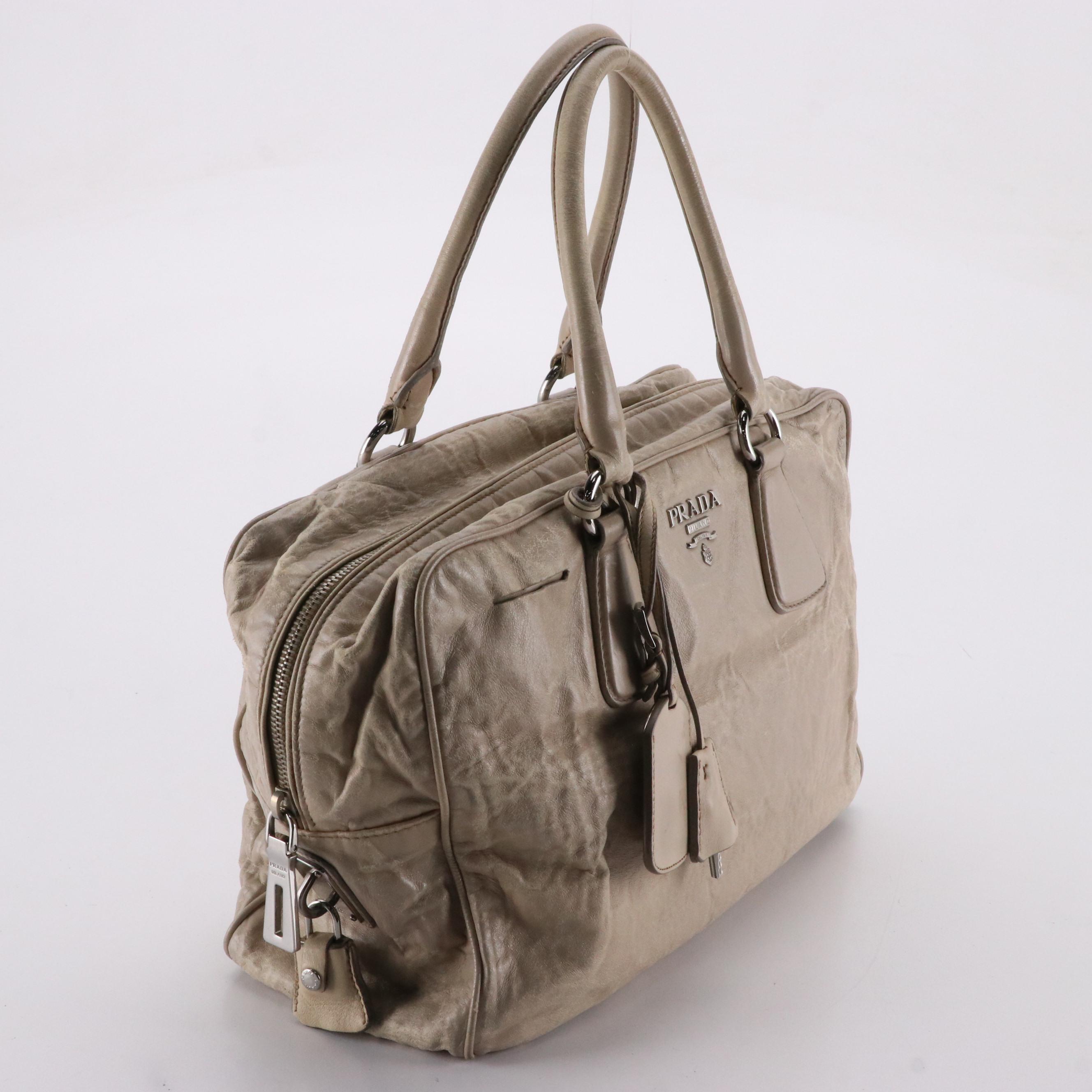 Prada Satchel in Pomice Antique Nappa Leather