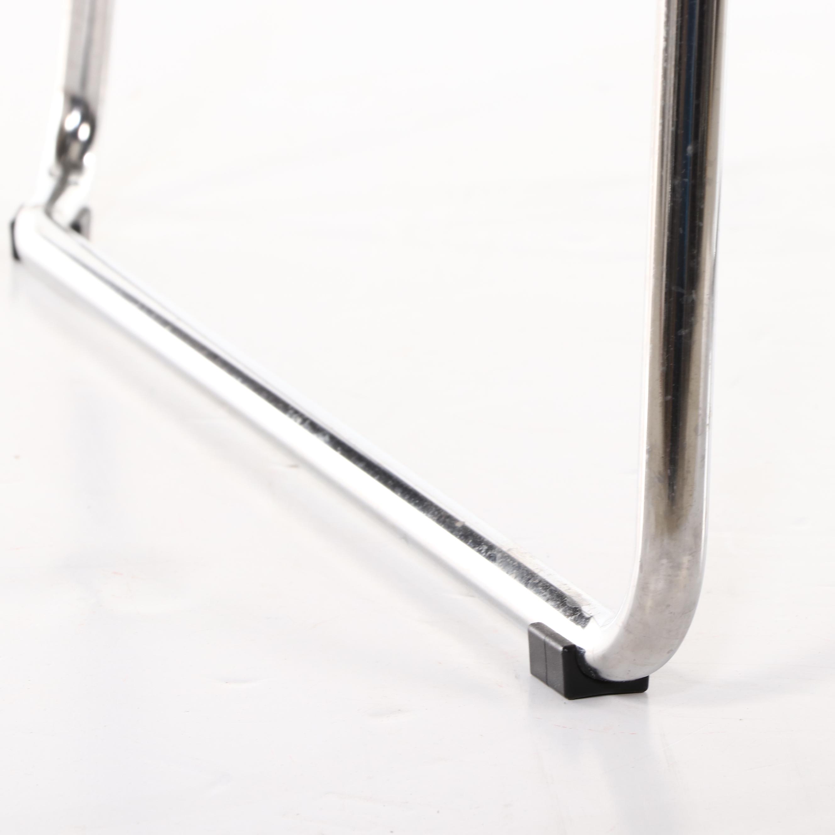 Six IKEA "Glenn" Modernist Style Chromed Steel and Molded Plastic Bar Stools