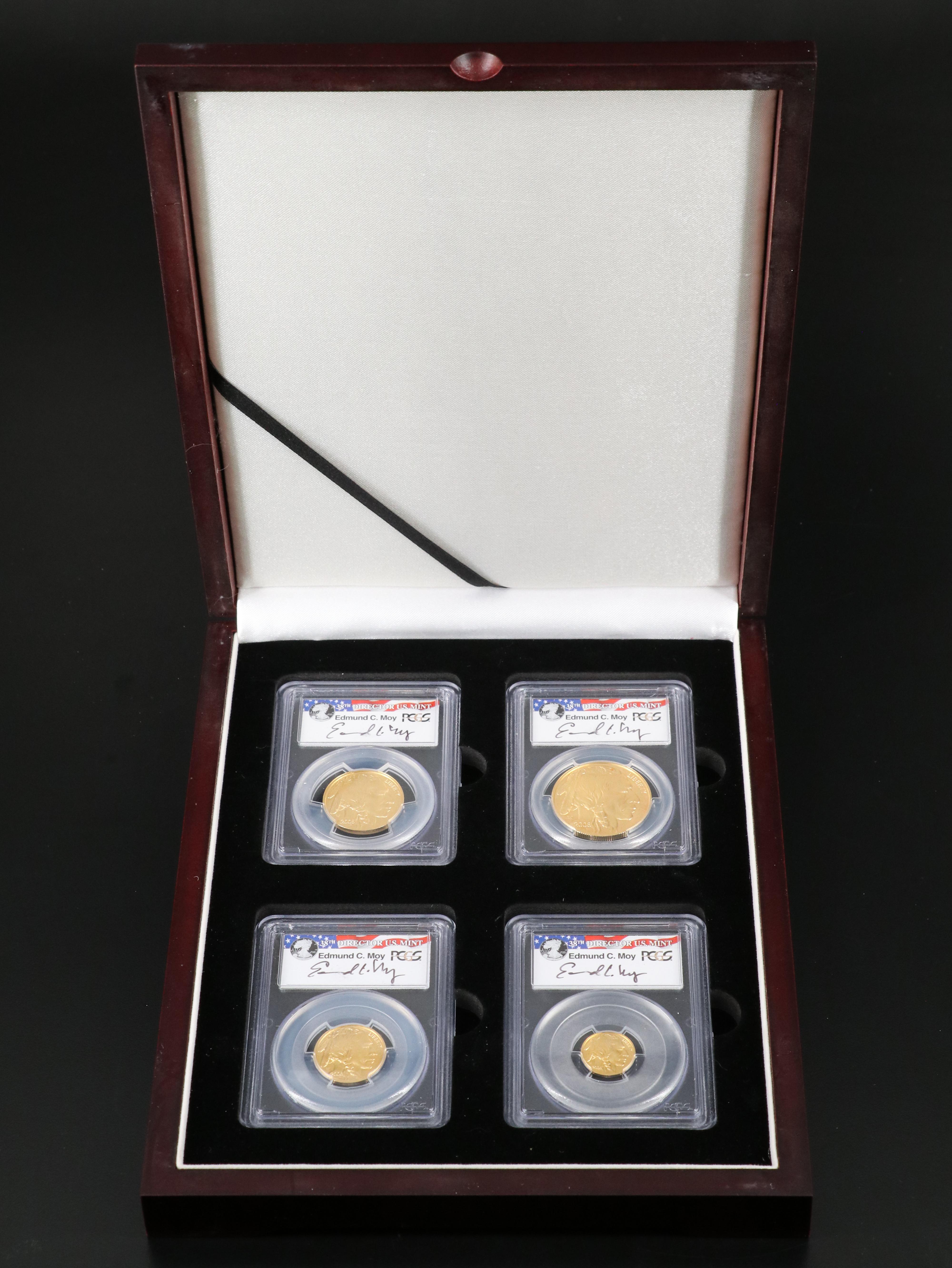 PCGS MS70 Moy Signed Four-Piece 2008 Gold Buffalo Bullion Coin Set