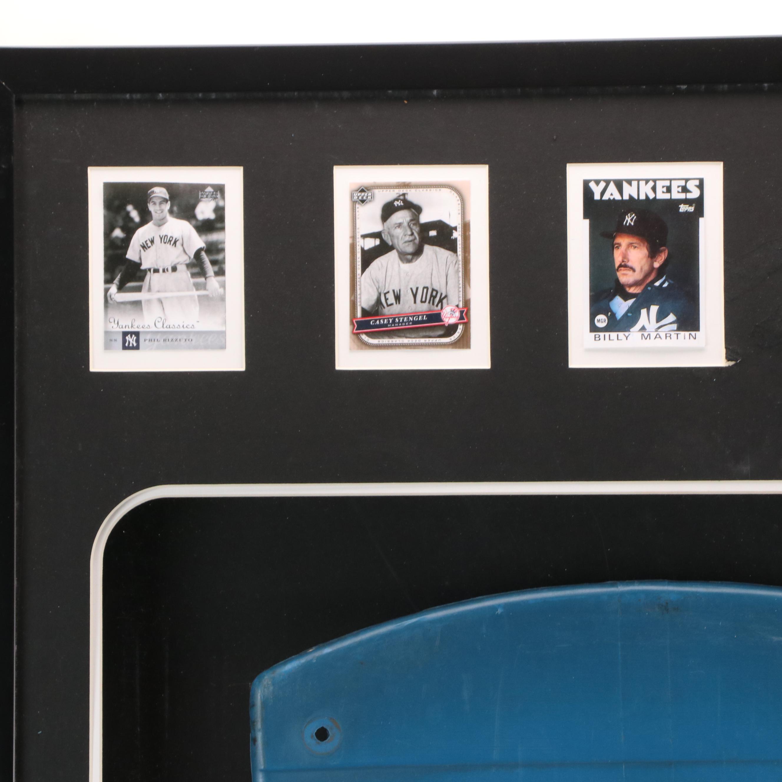 New York Yankees Stadium Seat and Baseball Card Display