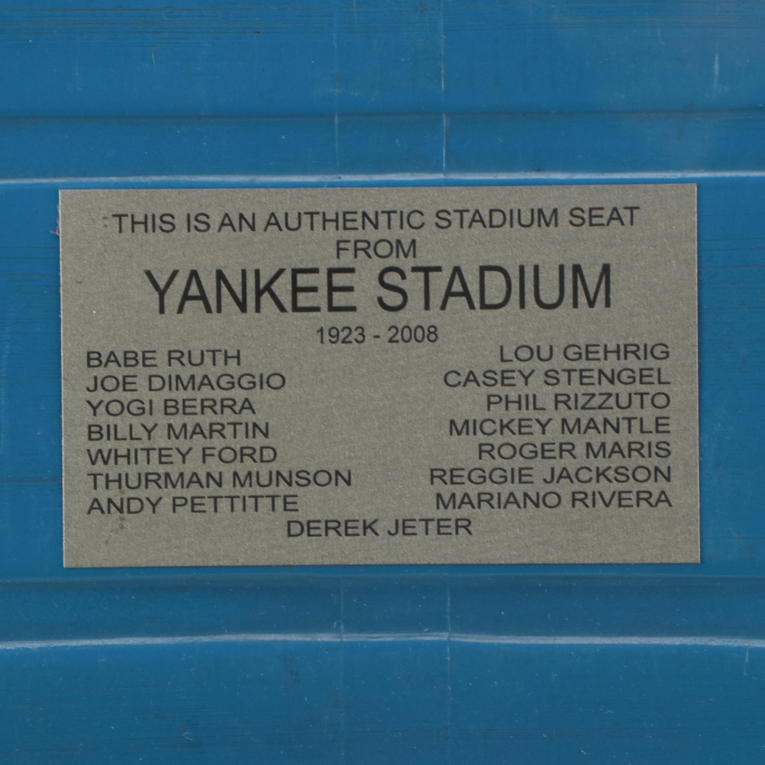New York Yankees Stadium Seat and Baseball Card Display