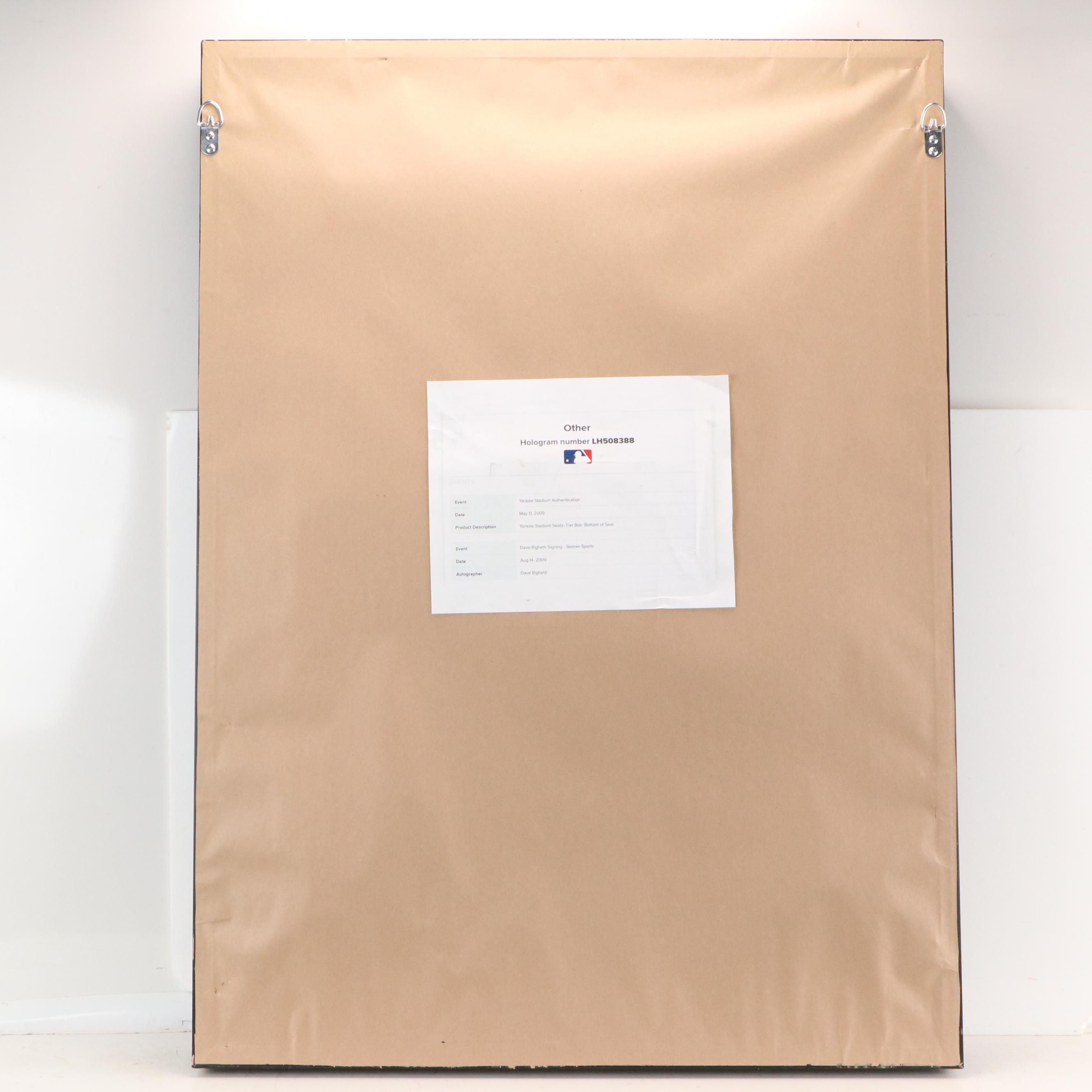 New York Yankees Stadium Seat and Baseball Card Display