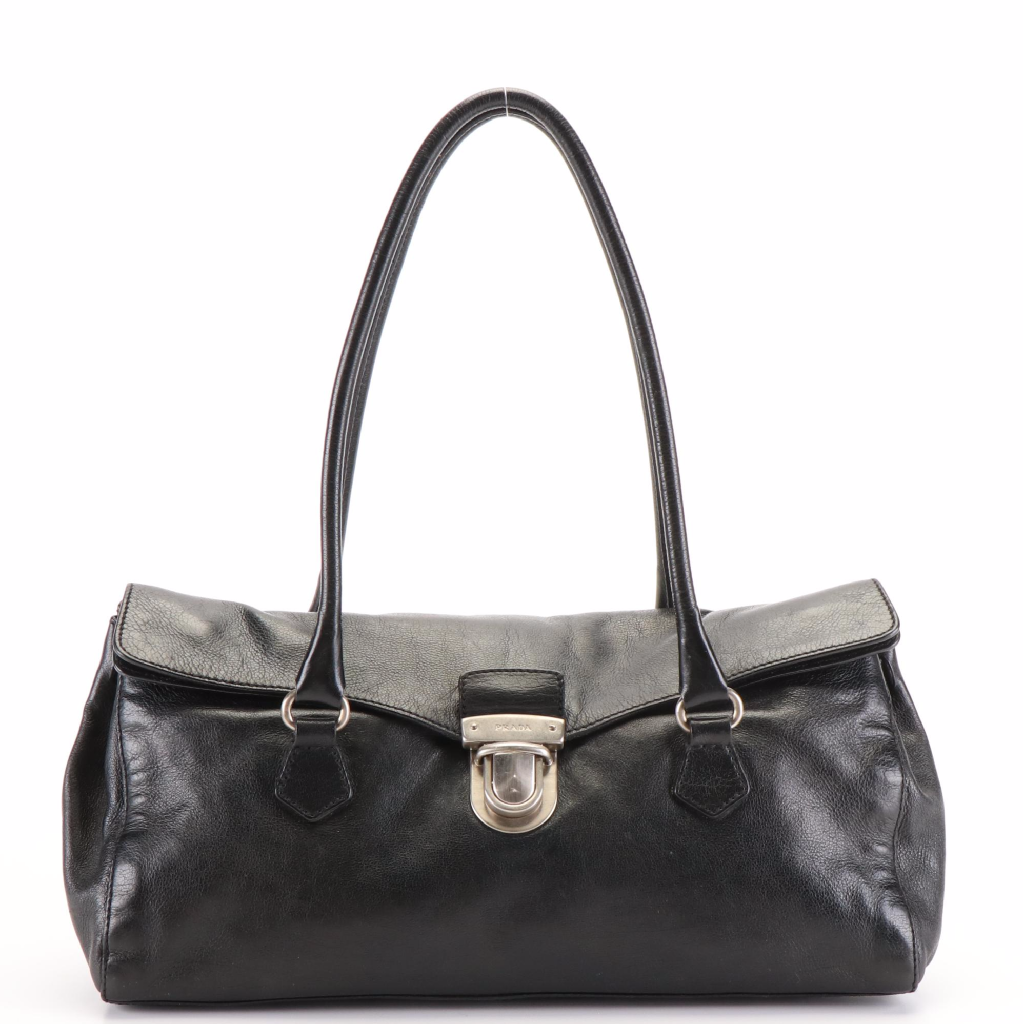 Prada Black Leather Buffalo Easy Shoulder Bag