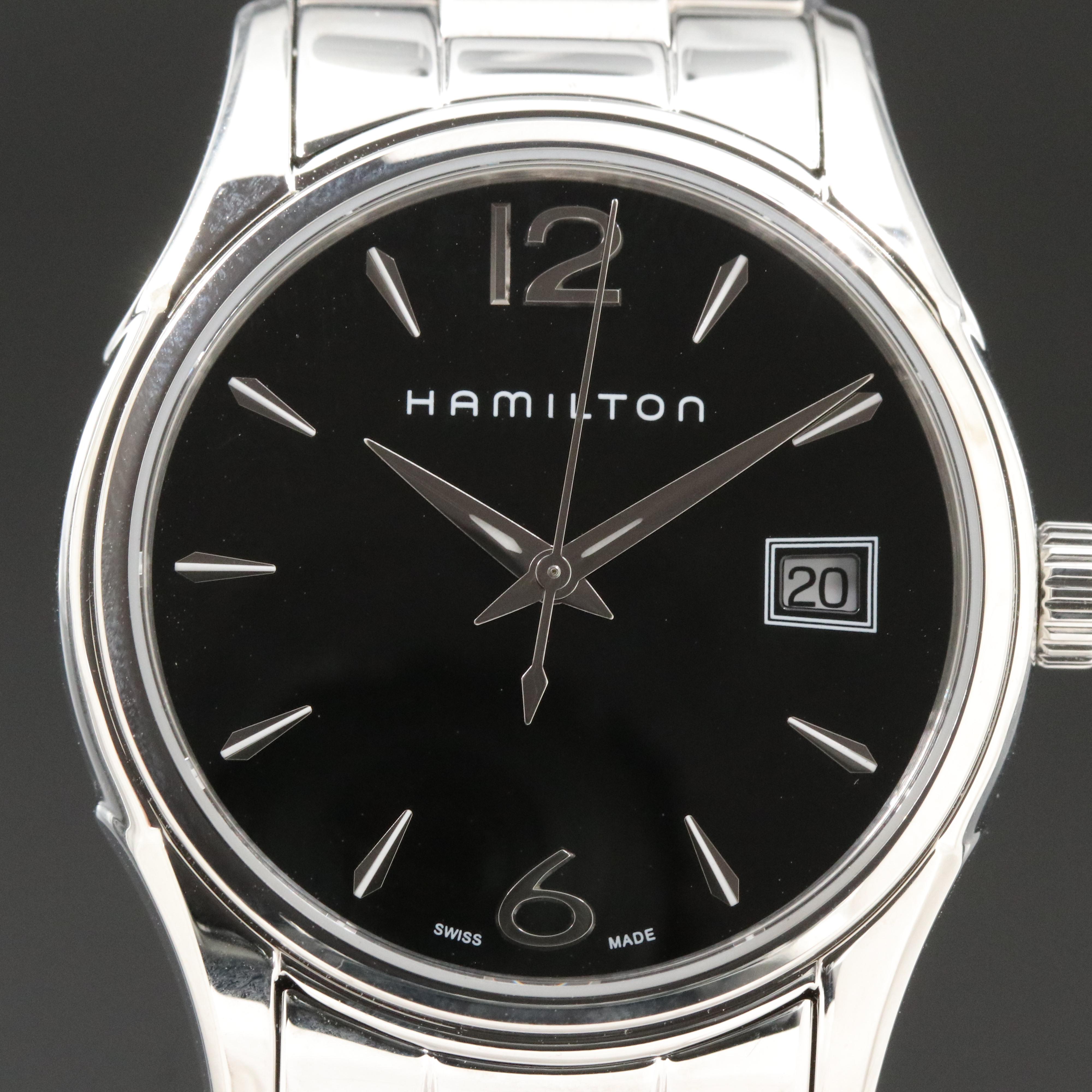 Hamilton Jazzmaster Black Dial Steel Quartz Watch