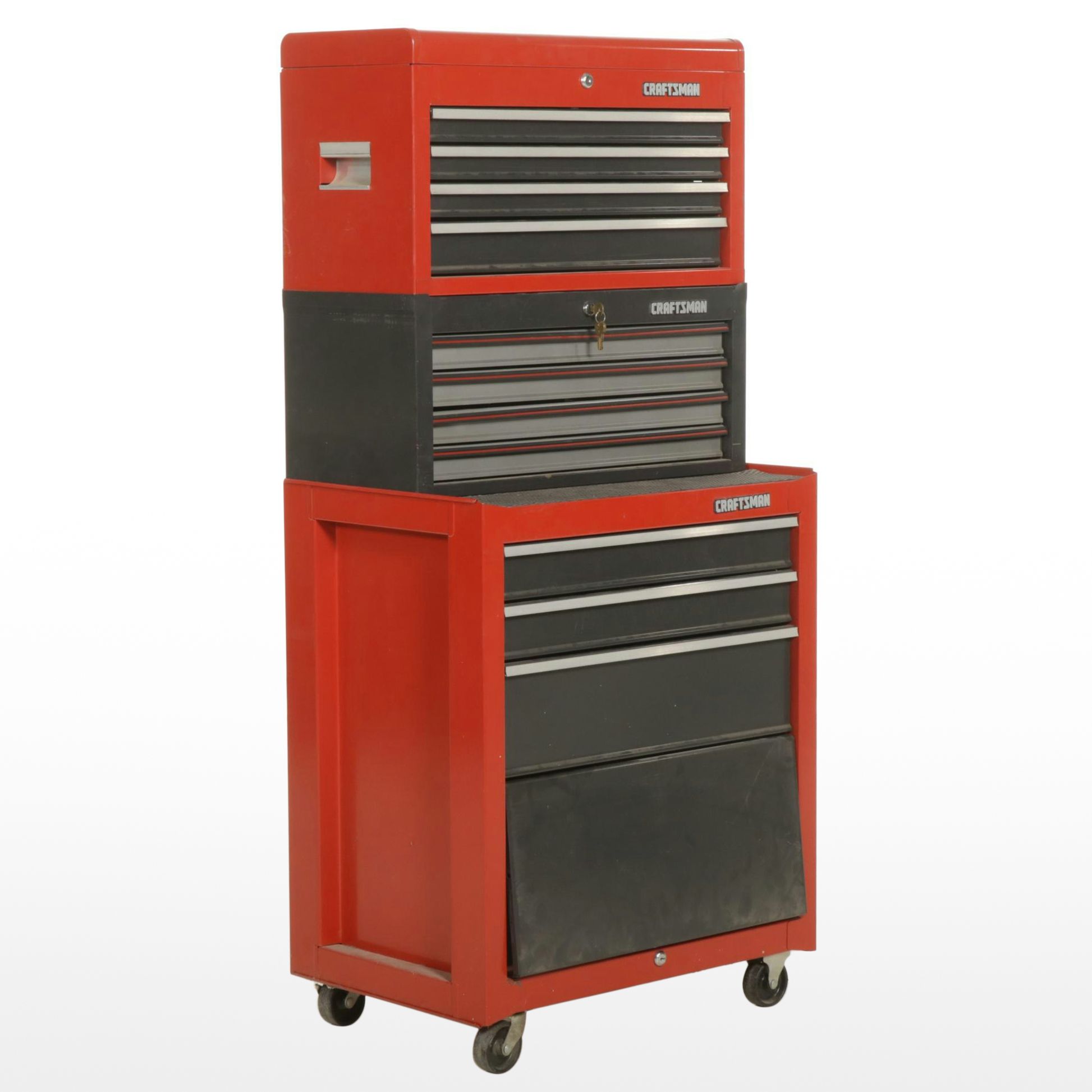 Craftsman Three-Stack Tool Rolling Tool Chests with Assorted Hand Tools