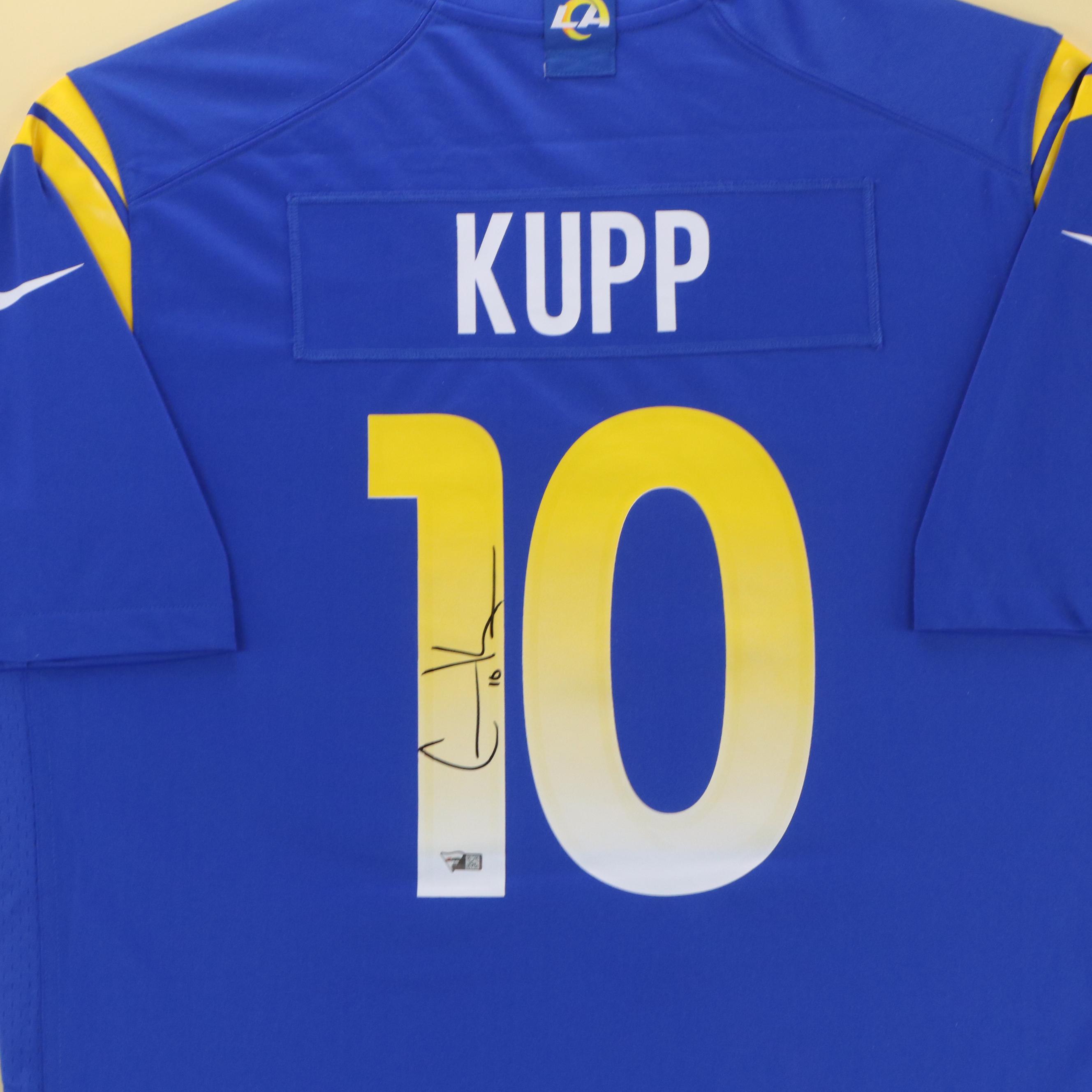 Cooper Kupp Signed Los Angeles Rams Nike Football Jersey with Display, Fanatics
