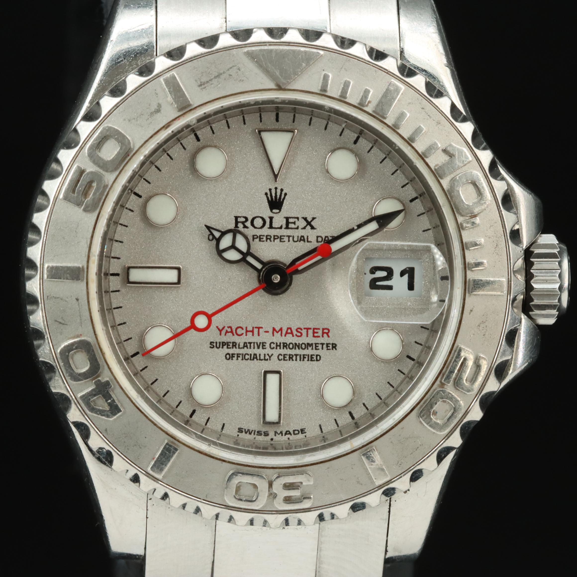 2007 Rolex Yacht-Master Platinum Dial and Bezel Watch