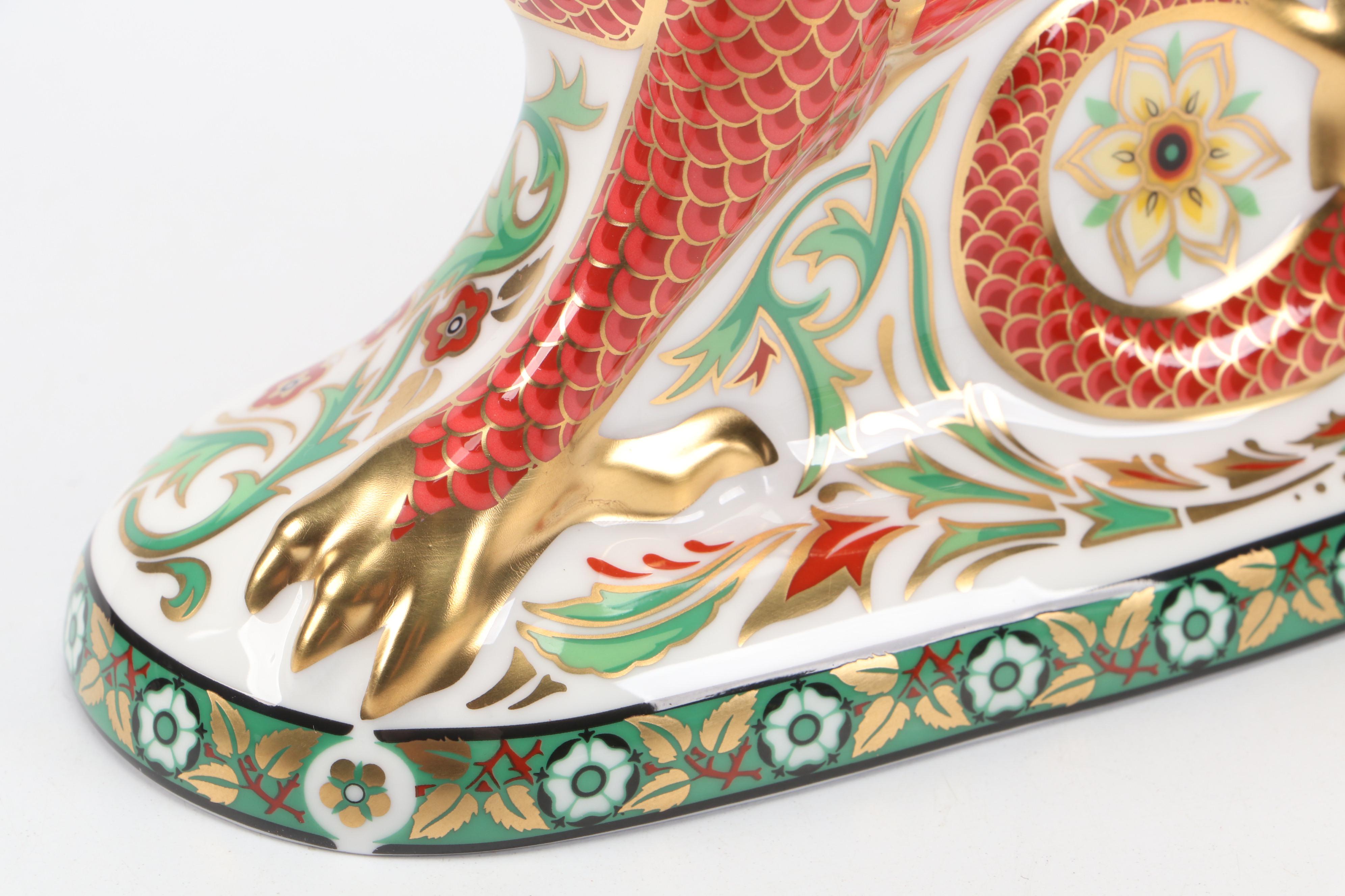 Royal Crown Derby Limited Edition "Welsh Dragon" Bone China Paperweight