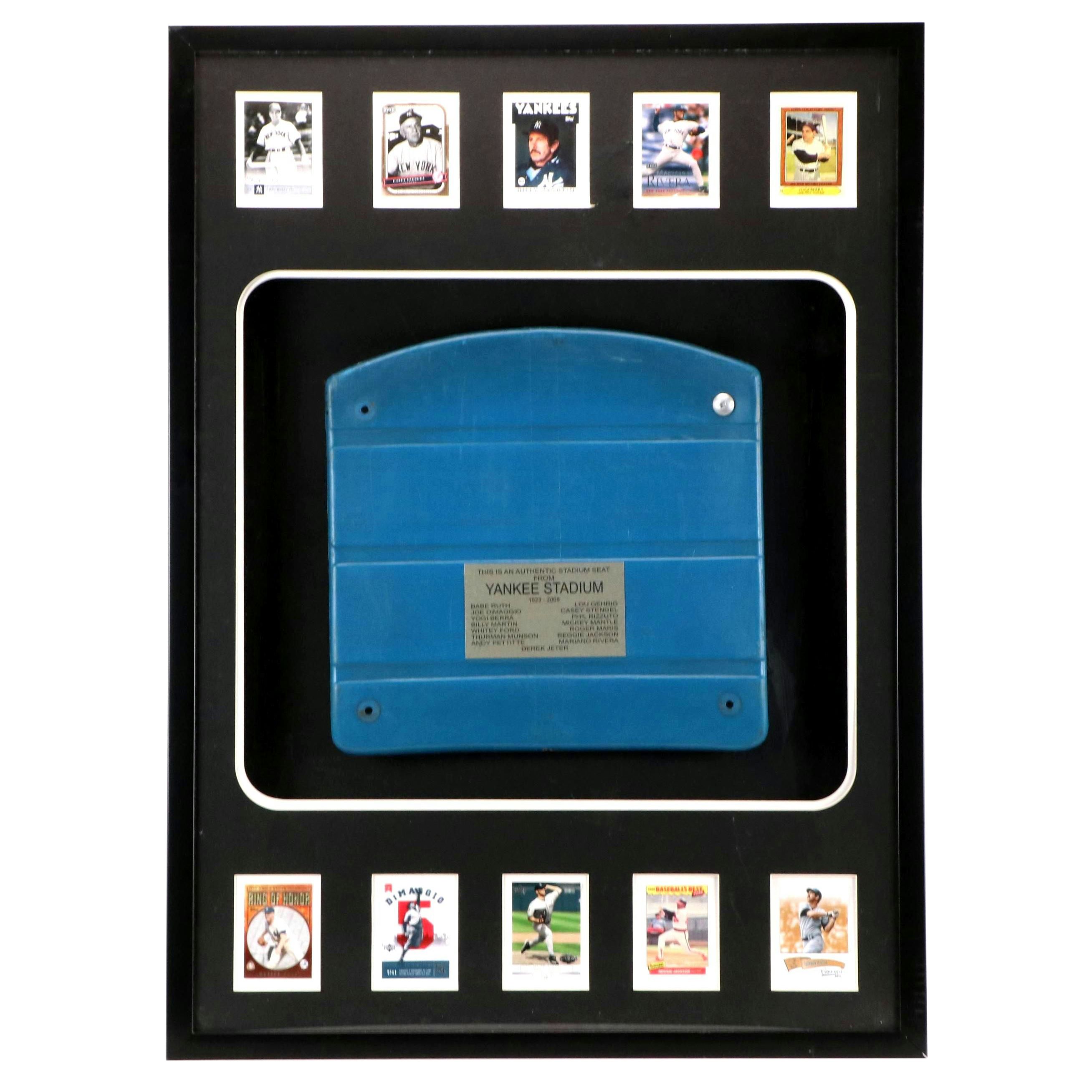 New York Yankees Stadium Seat and Baseball Card Display