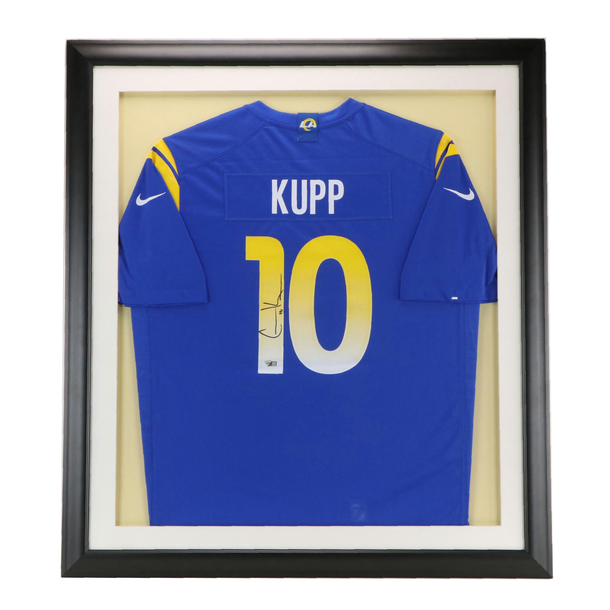 Cooper Kupp Signed Los Angeles Rams Nike Football Jersey with Display, Fanatics