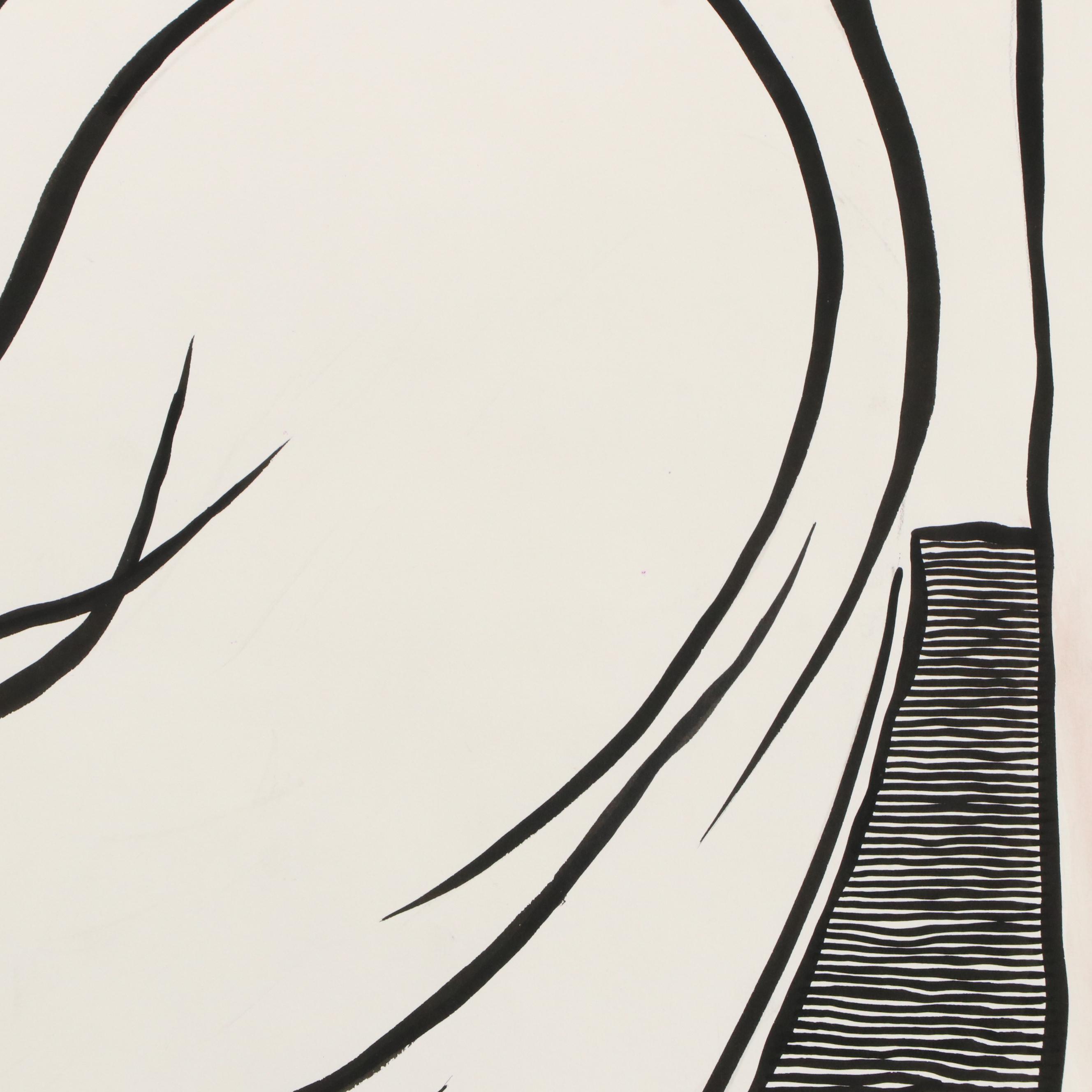 Achillo “Achi” Sullo Abstract Ink Drawing, Mid–Late 20th Century