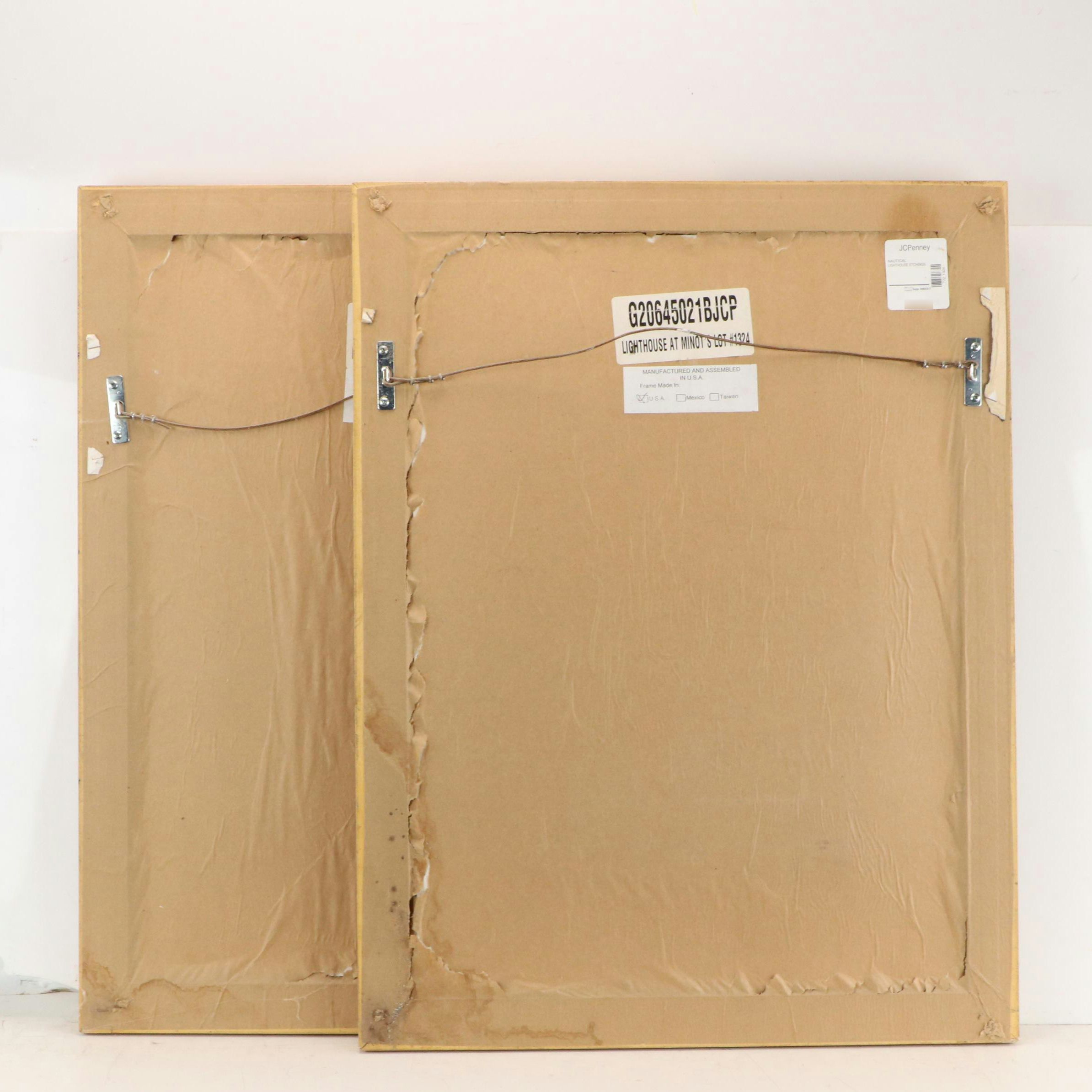 Offset Lithographs of Coastal Landscapes with Lighthouses