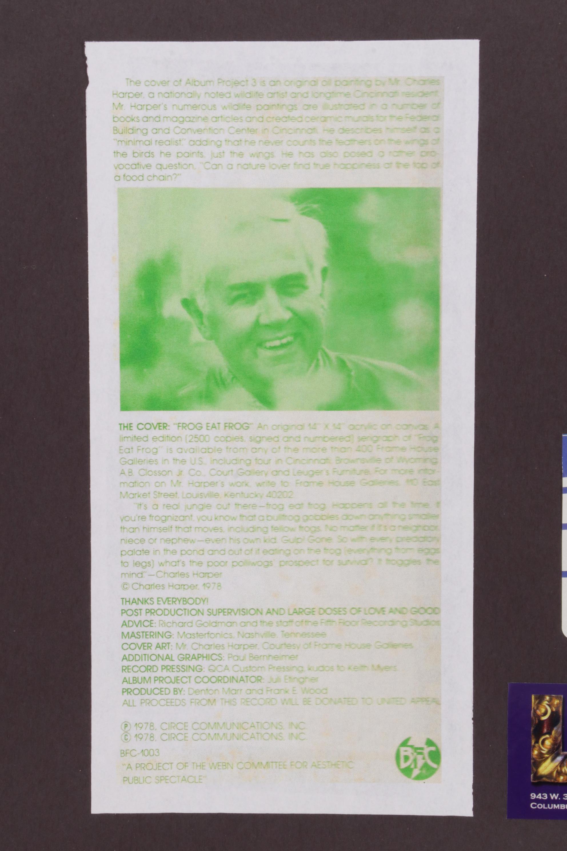 WEBN Album Project 3 from Brute Force Cybernetics Records Framed Cutout Display