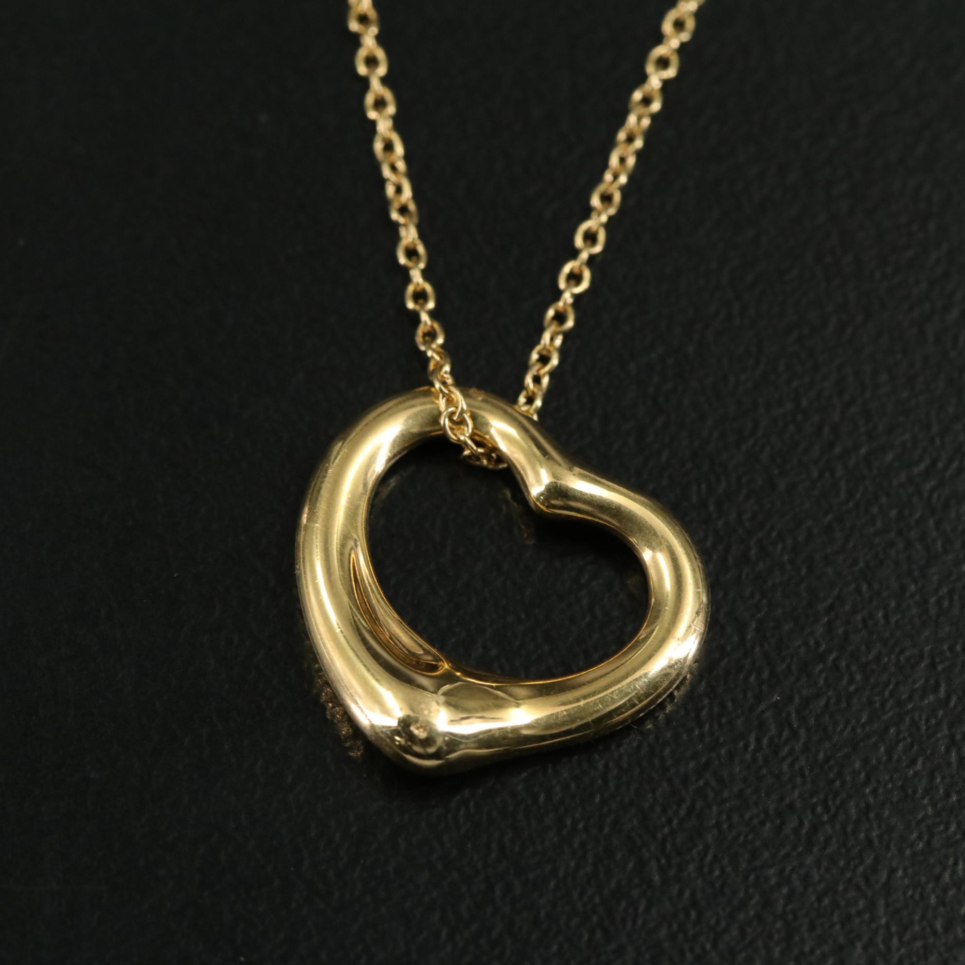 Elsa Peretti for Tiffany & Co. 18K Open Heart Pendant Necklace