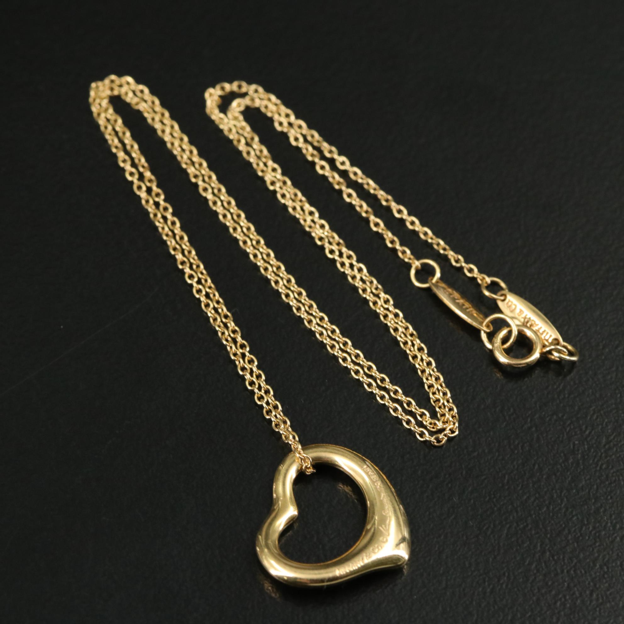 Elsa Peretti for Tiffany & Co. 18K Open Heart Pendant Necklace