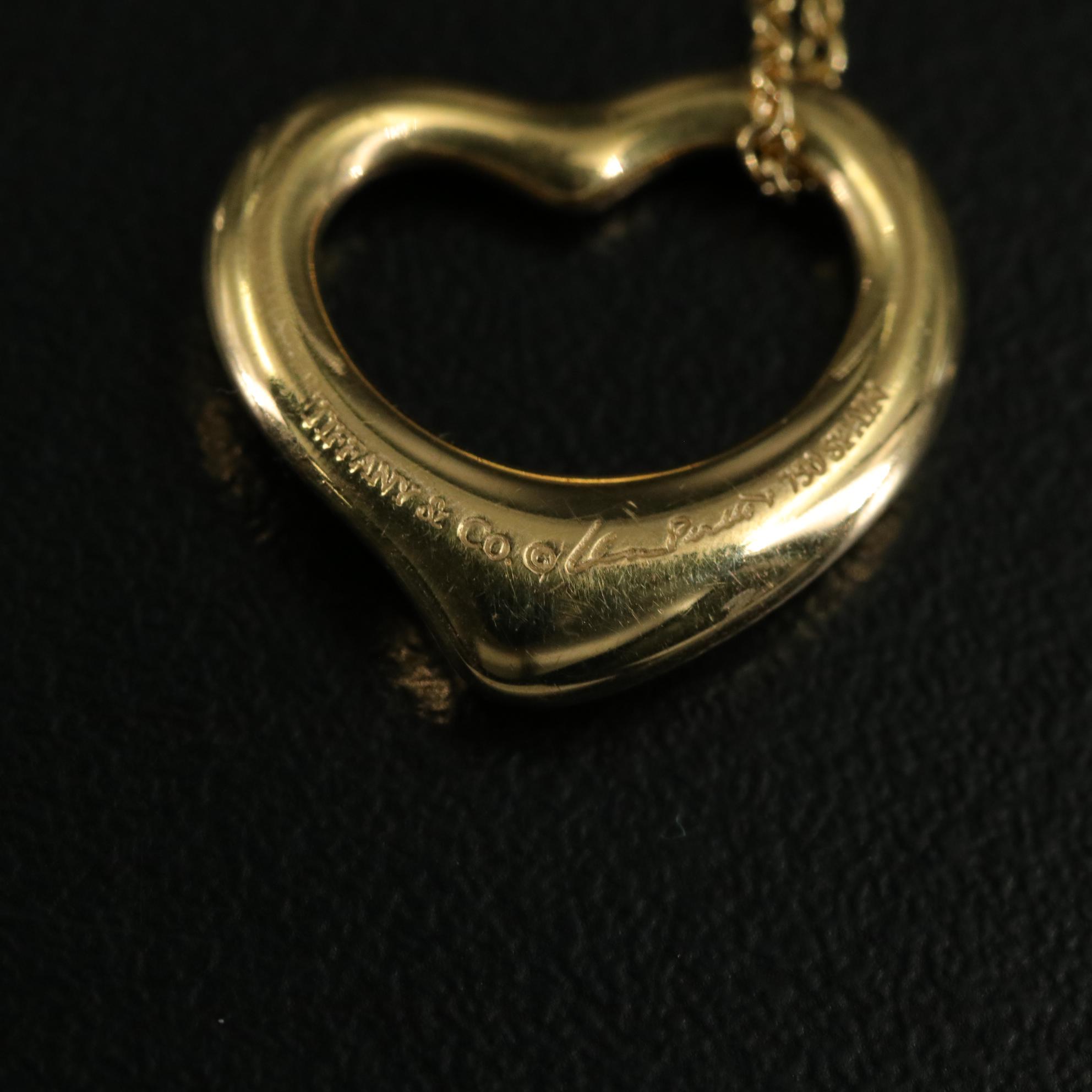 Elsa Peretti for Tiffany & Co. 18K Open Heart Pendant Necklace