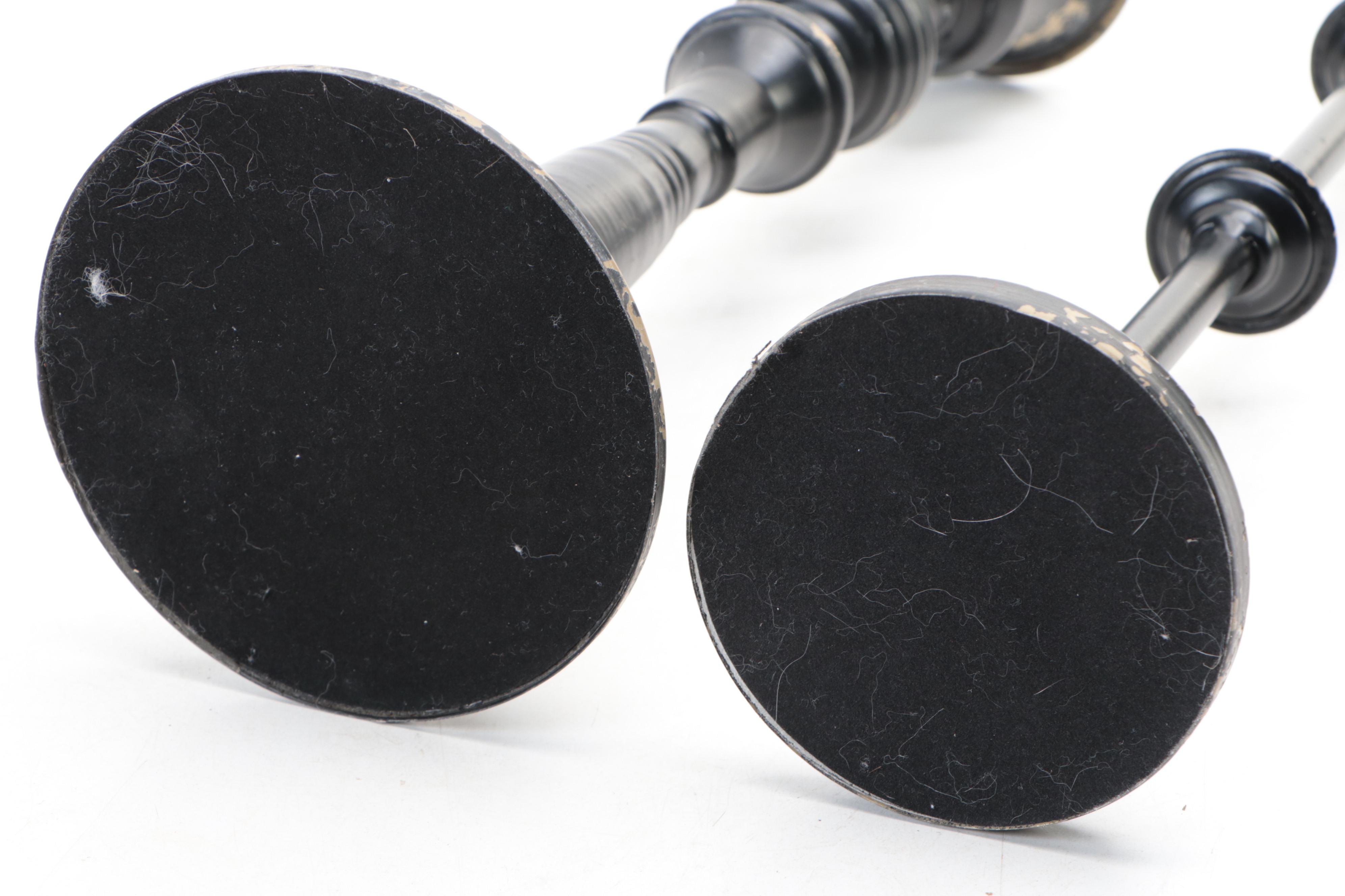 Ceramic Stag Plate with Black Metal Candlesticks