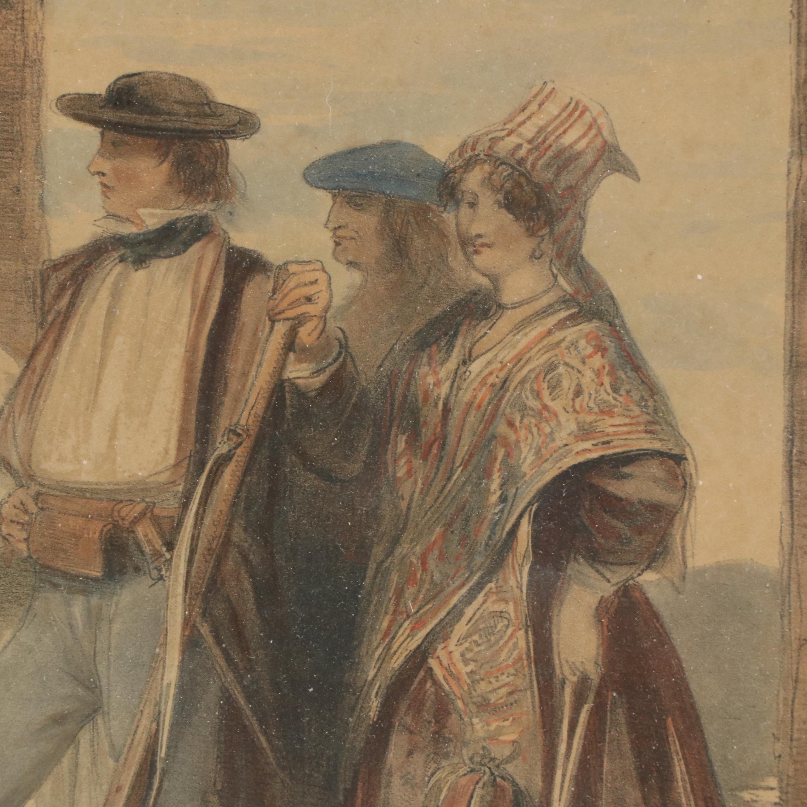 Hand-Colored Lithograph After Joseph Nash, 19th Century