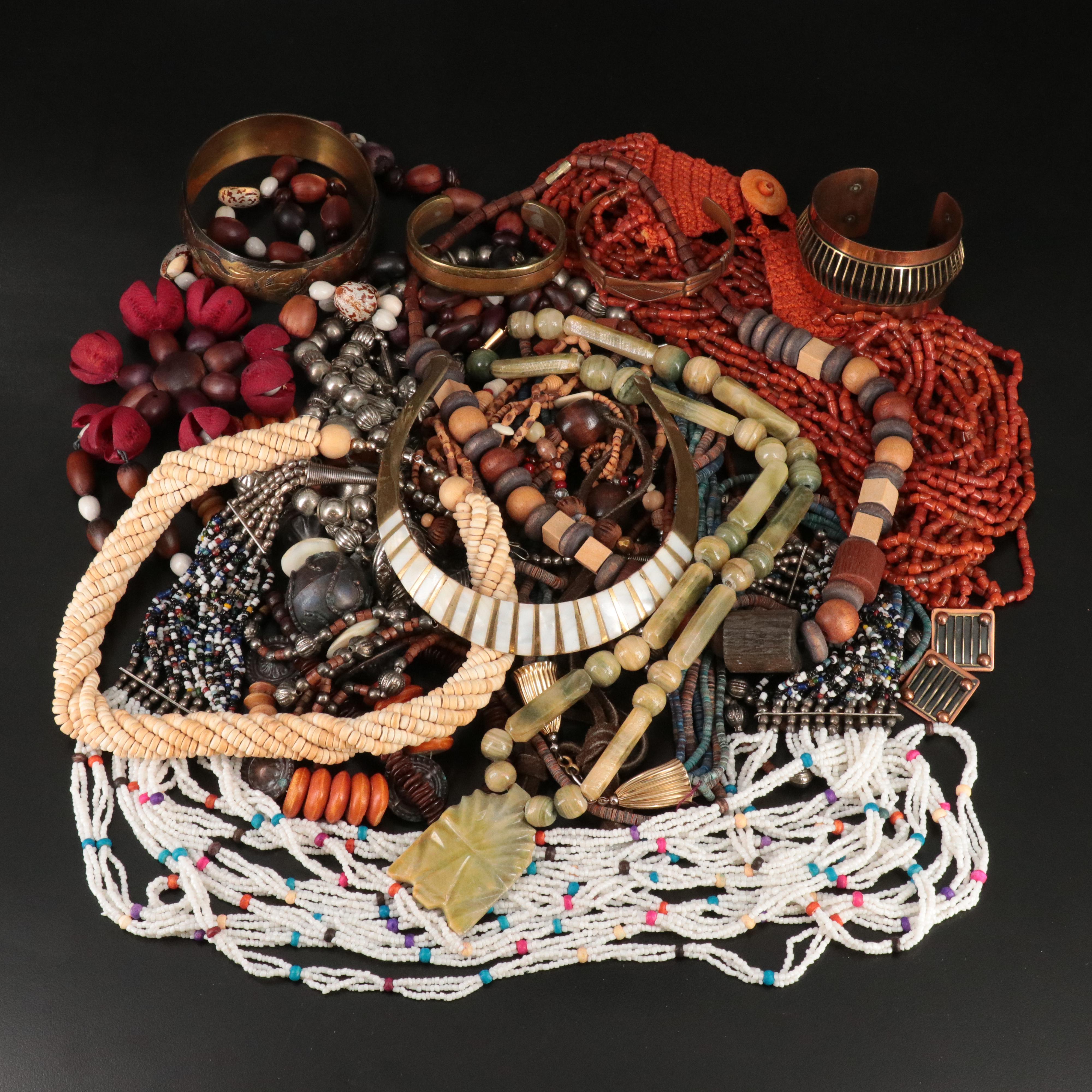 Calcite and Wood Featured in Vintage Jewelry