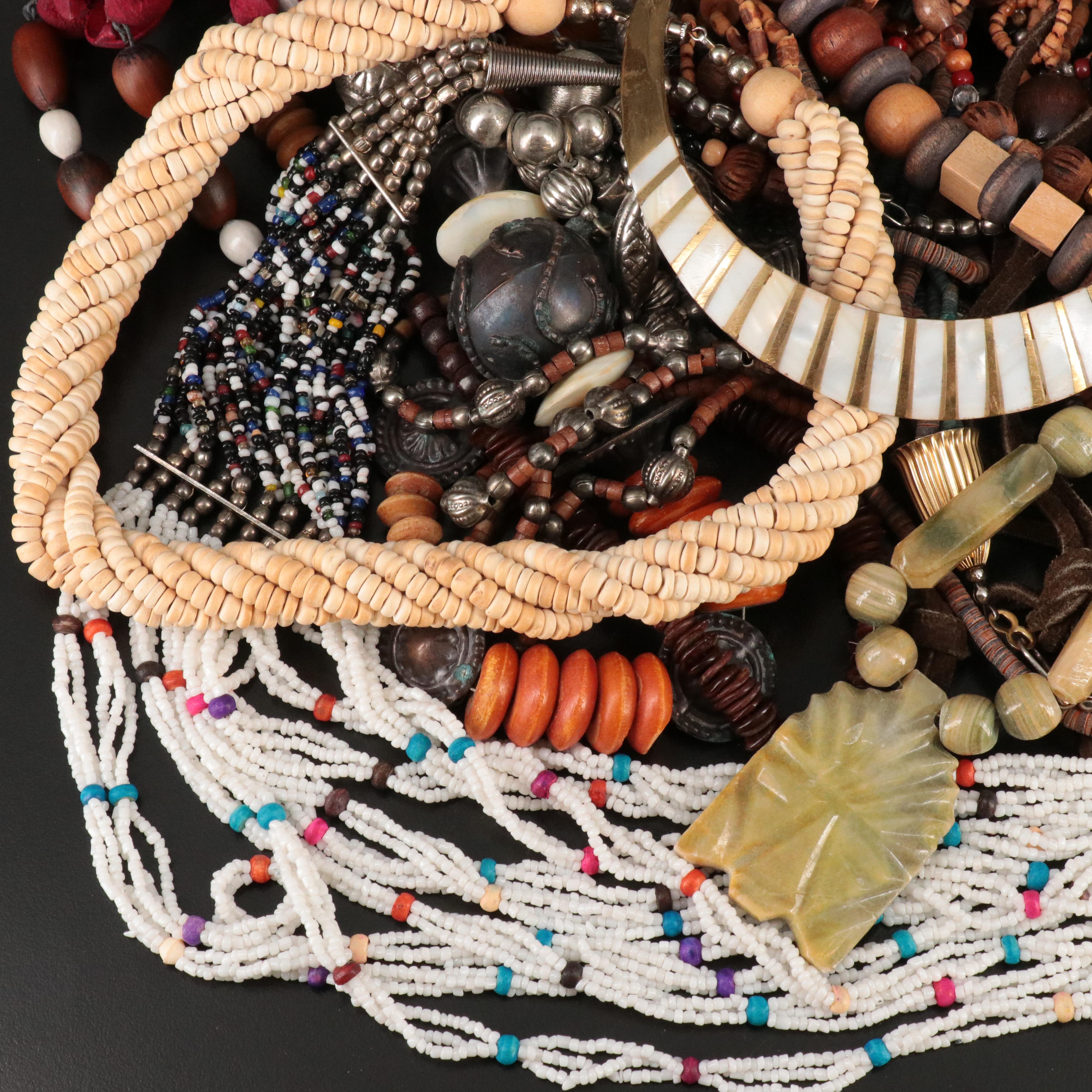 Calcite and Wood Featured in Vintage Jewelry