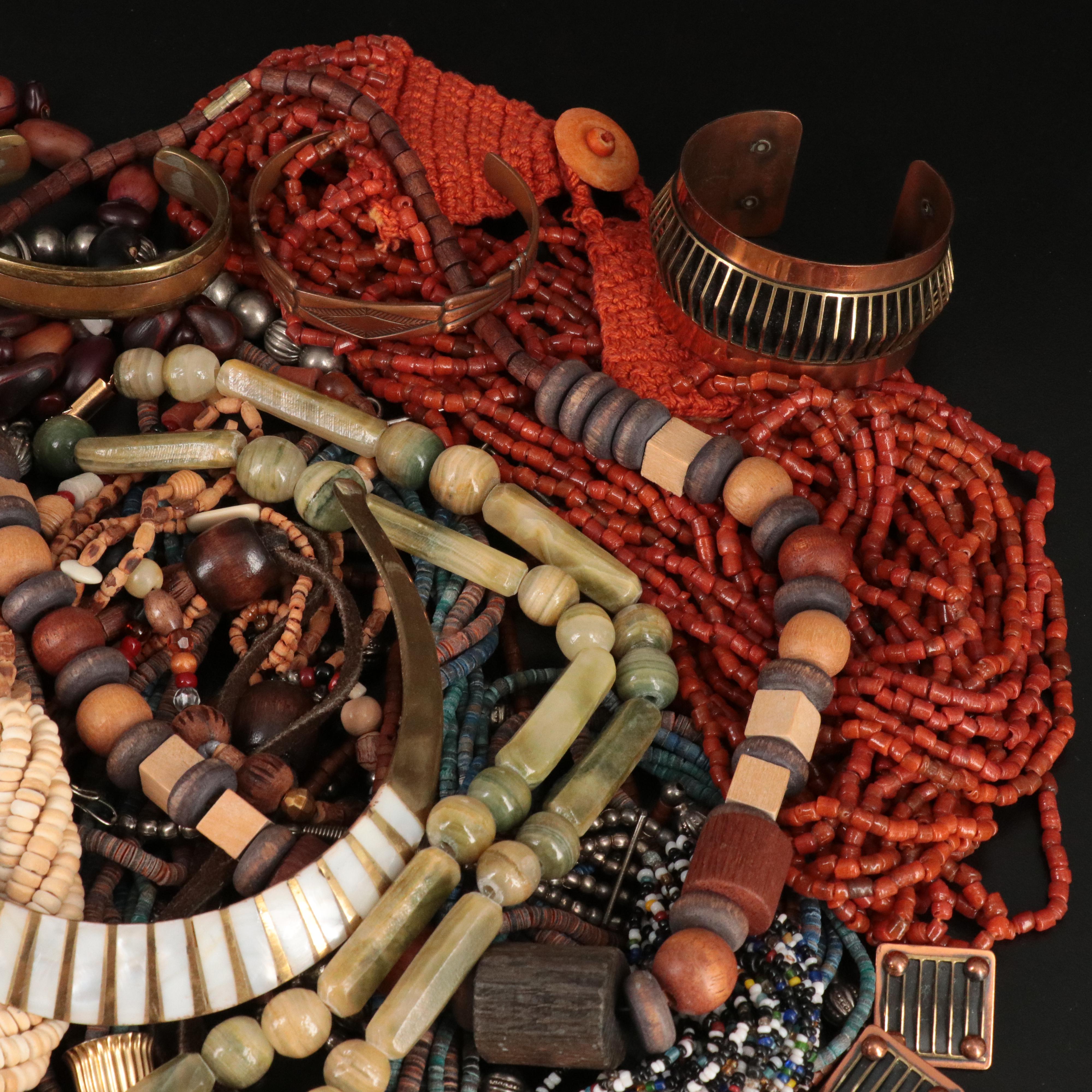 Calcite and Wood Featured in Vintage Jewelry