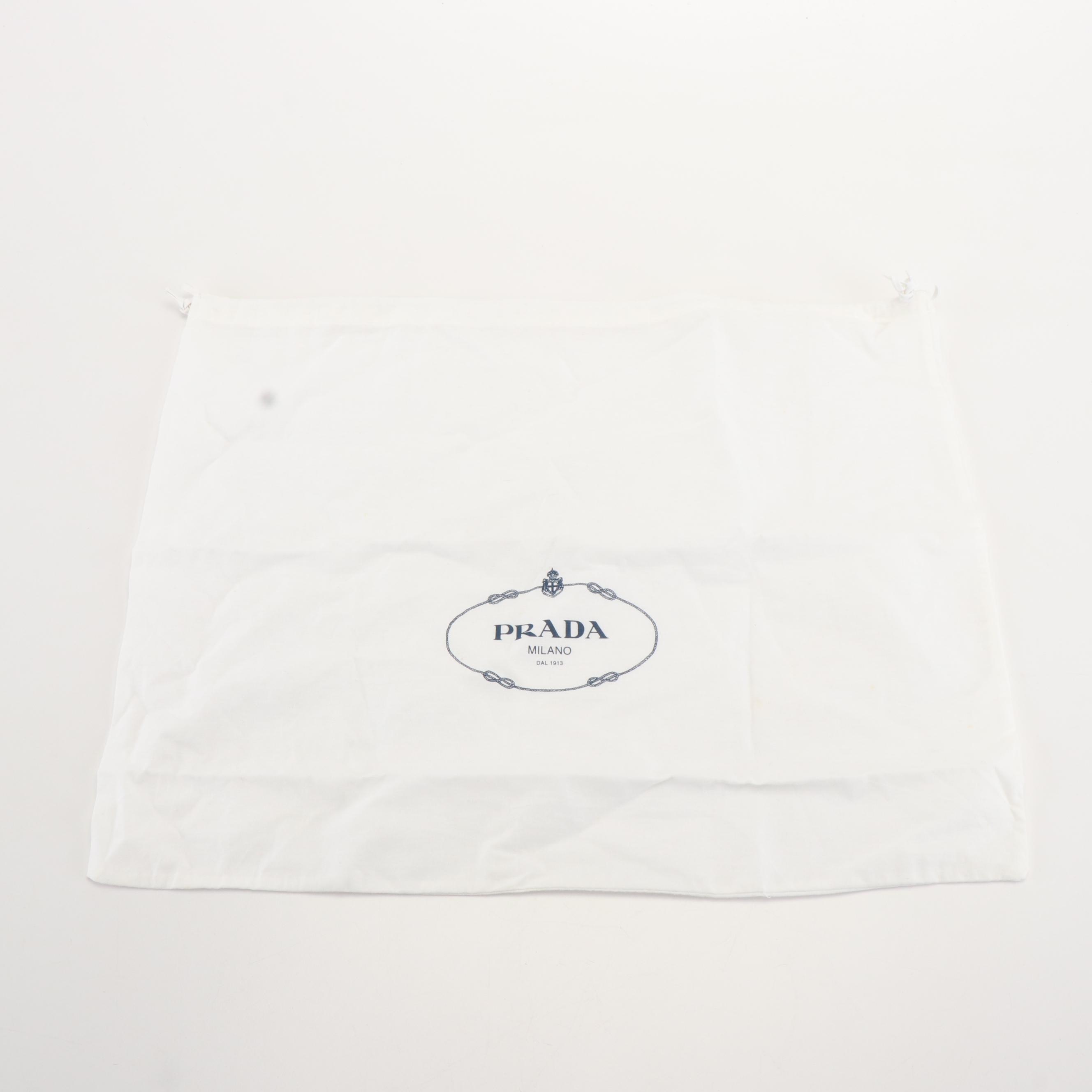 Prada Canapa Logo Black and White Canvas Tote Bag