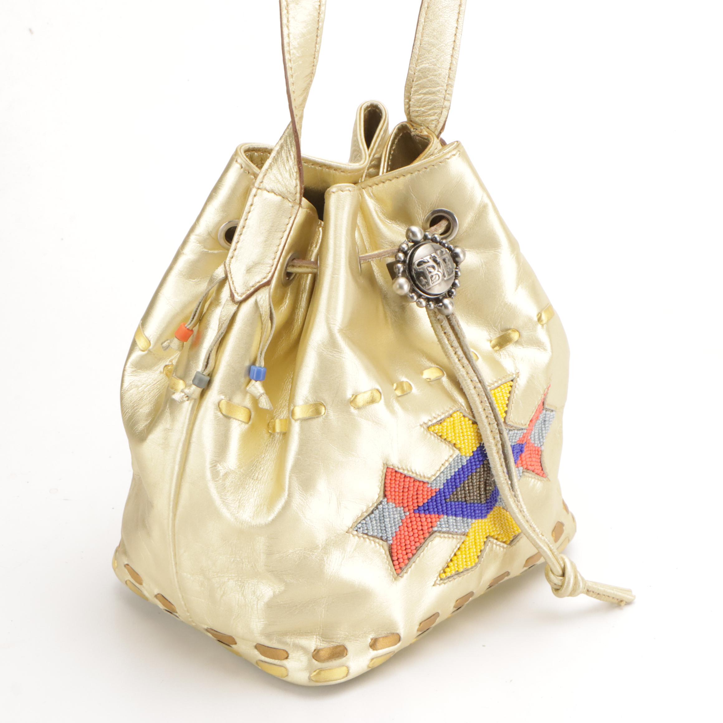 Susan Bennis/Warren Edwards Small Beaded Drawstring Crossbody Bags