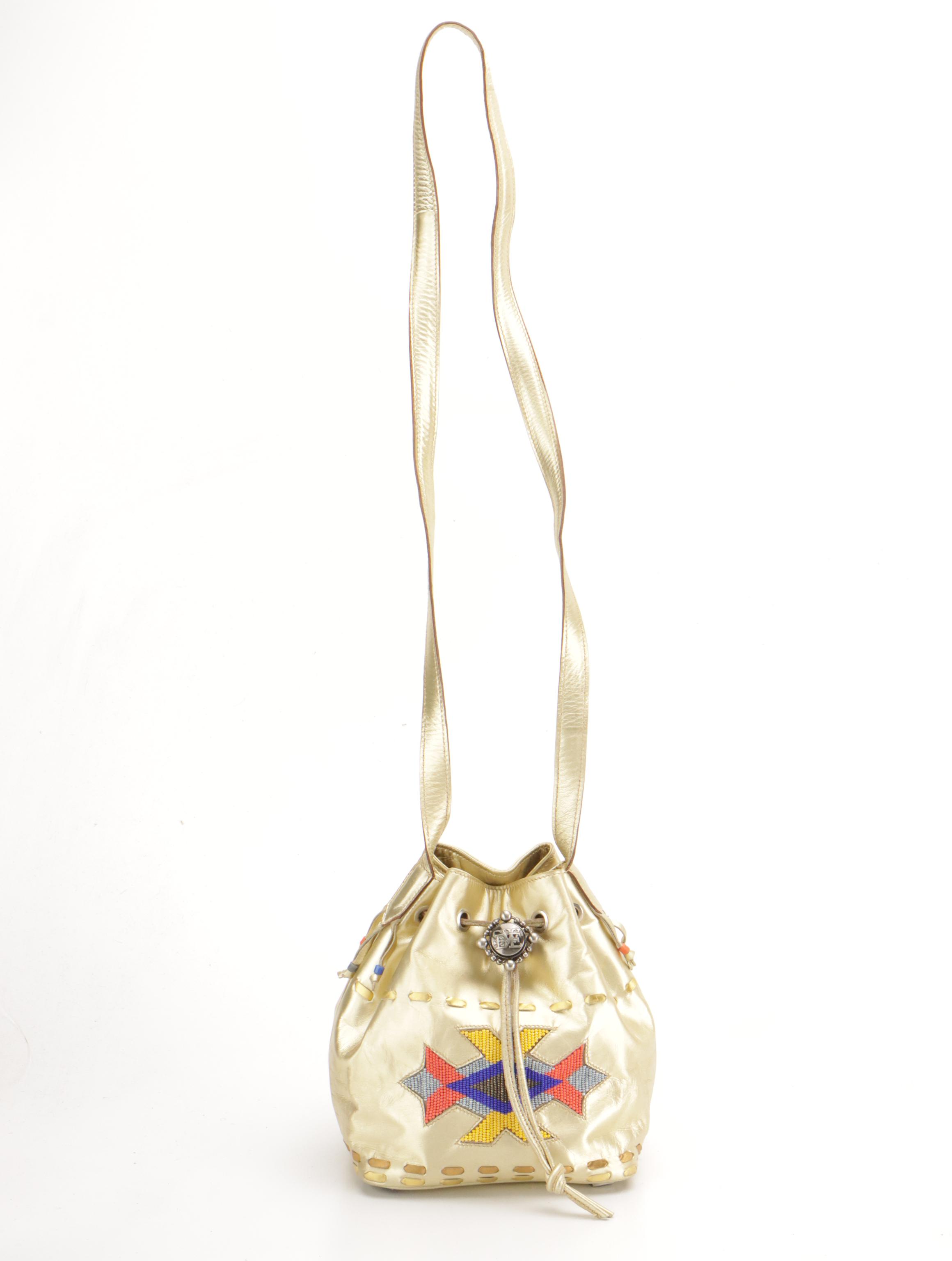 Susan Bennis/Warren Edwards Small Beaded Drawstring Crossbody Bags